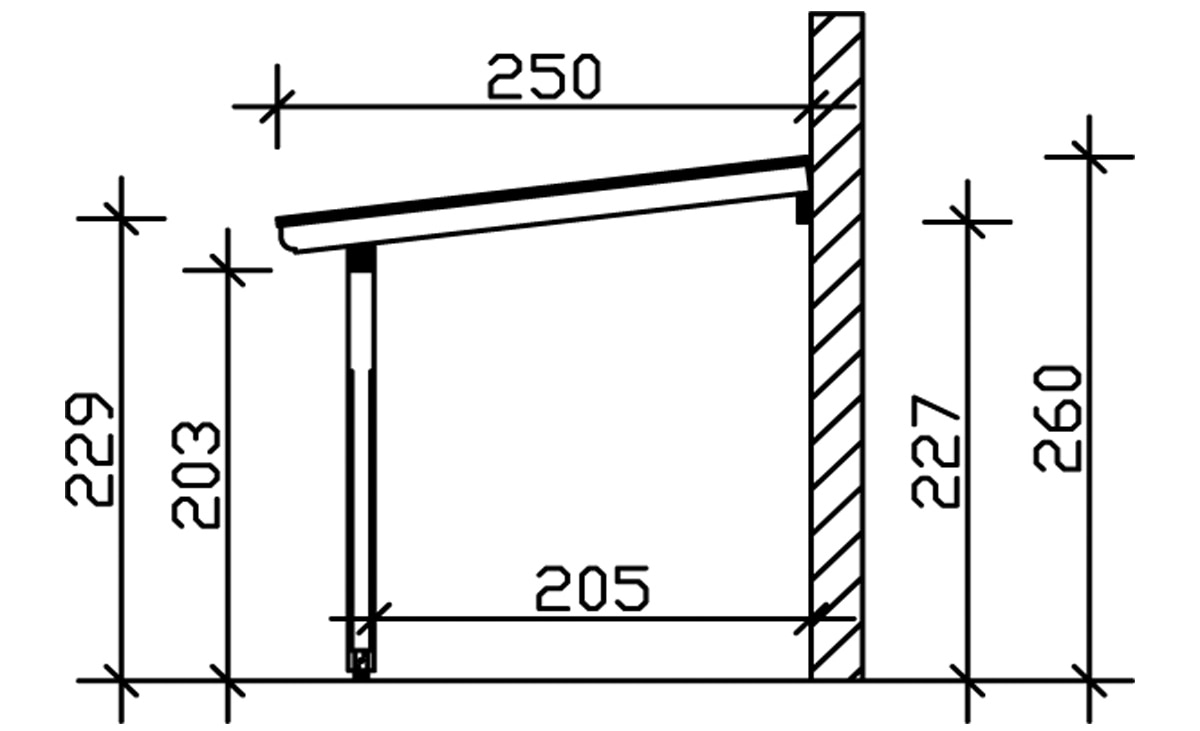 Skanholz Terrassendach »Rimini«, 541 cm Breite, verschiedene Tiefen