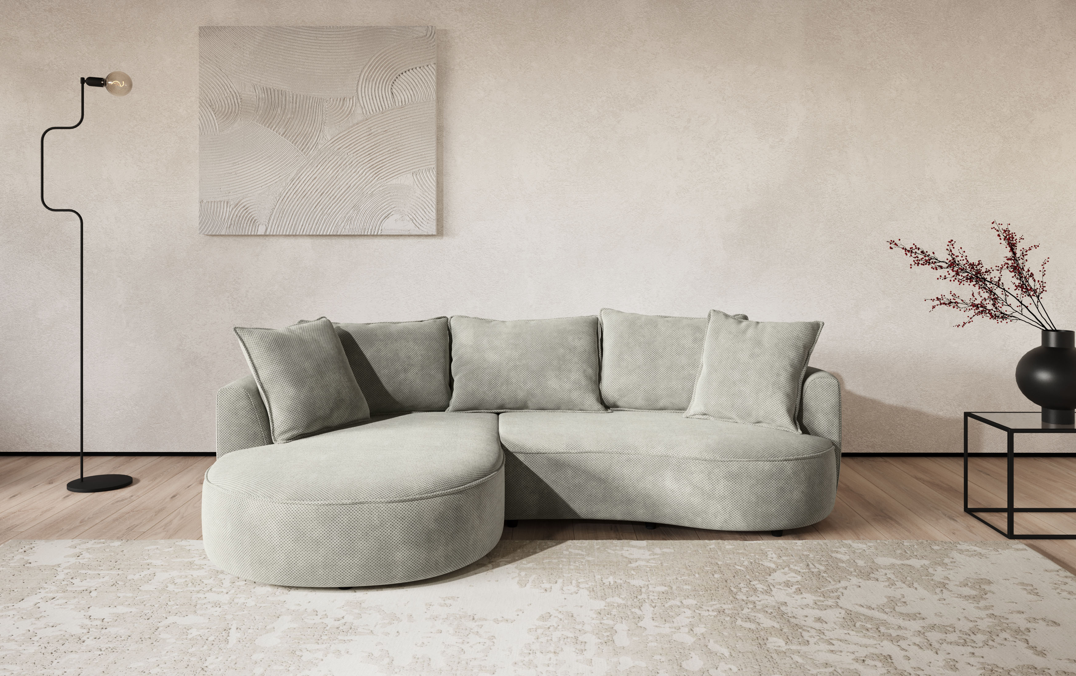 OTTO home Ecksofa "Sana L-Form, B: 260 cm, organische Form, Otto.Verlässliche Qualität" Loungesofa mit Wellenunterfederung
