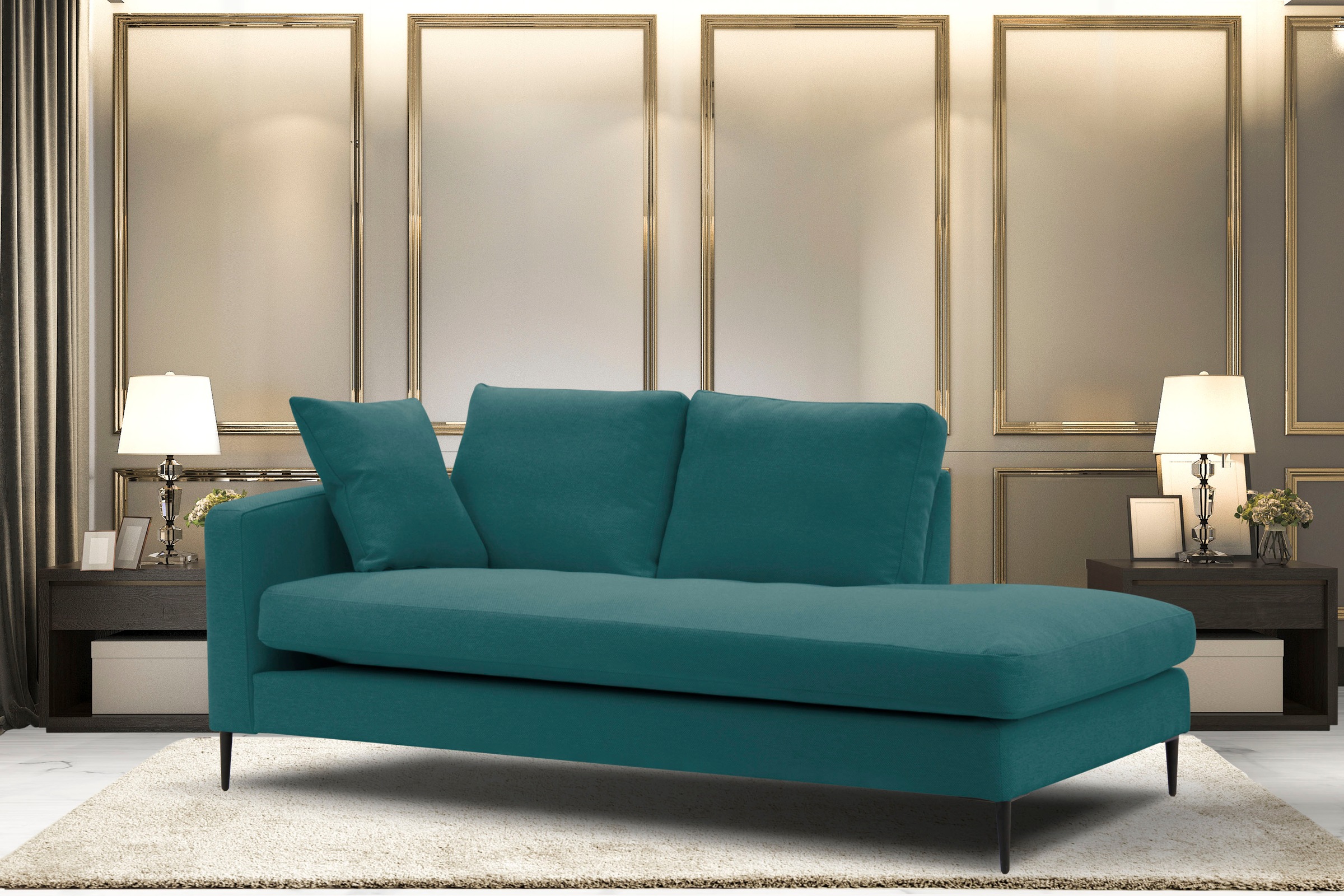 Home affaire Recamiere "Cozy Chaiselongue, Maße B/T/H: 195/97/80 cm" mit lo günstig online kaufen