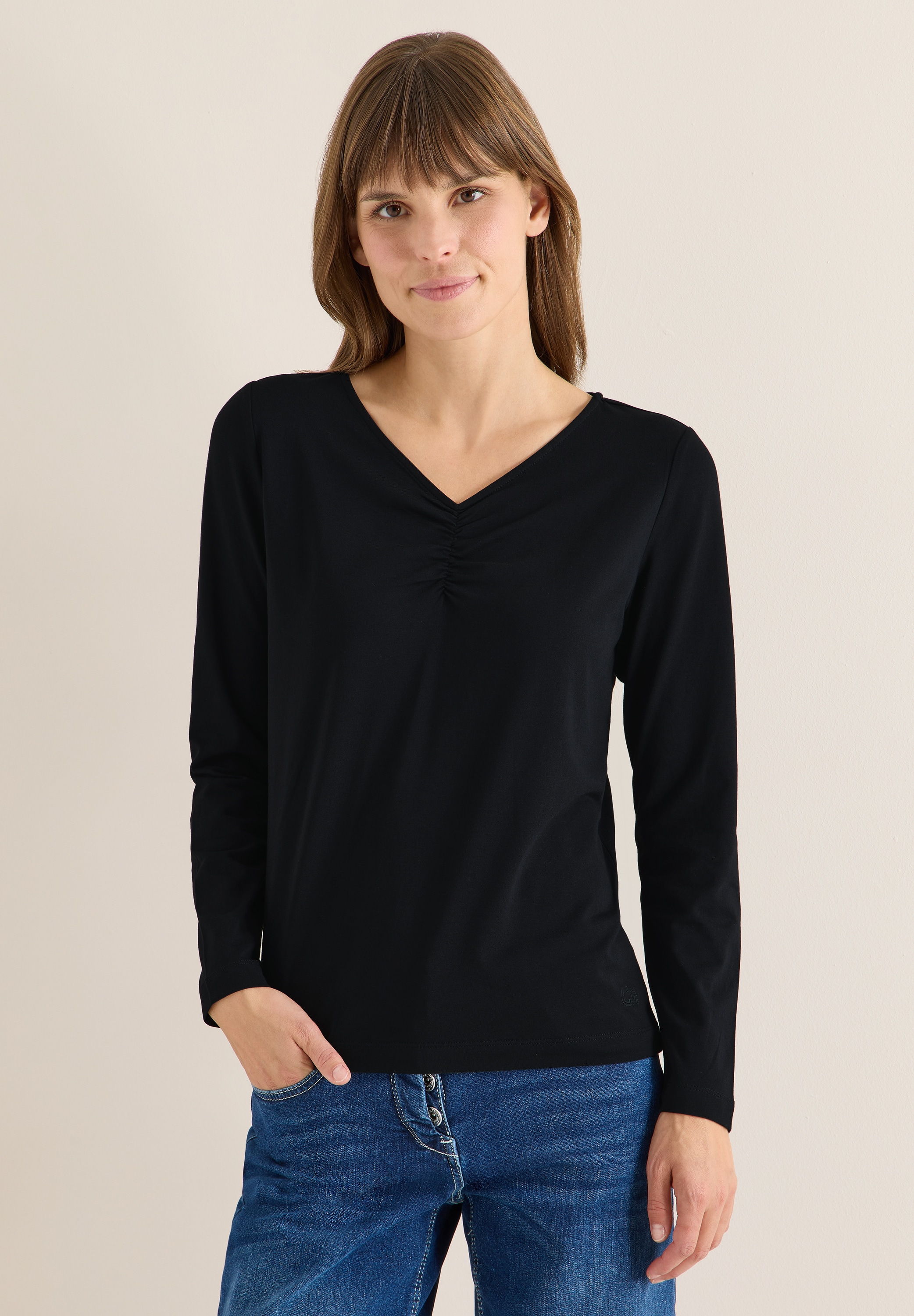 Cecil Langarmshirt mit V-Ausschnitt günstig online kaufen