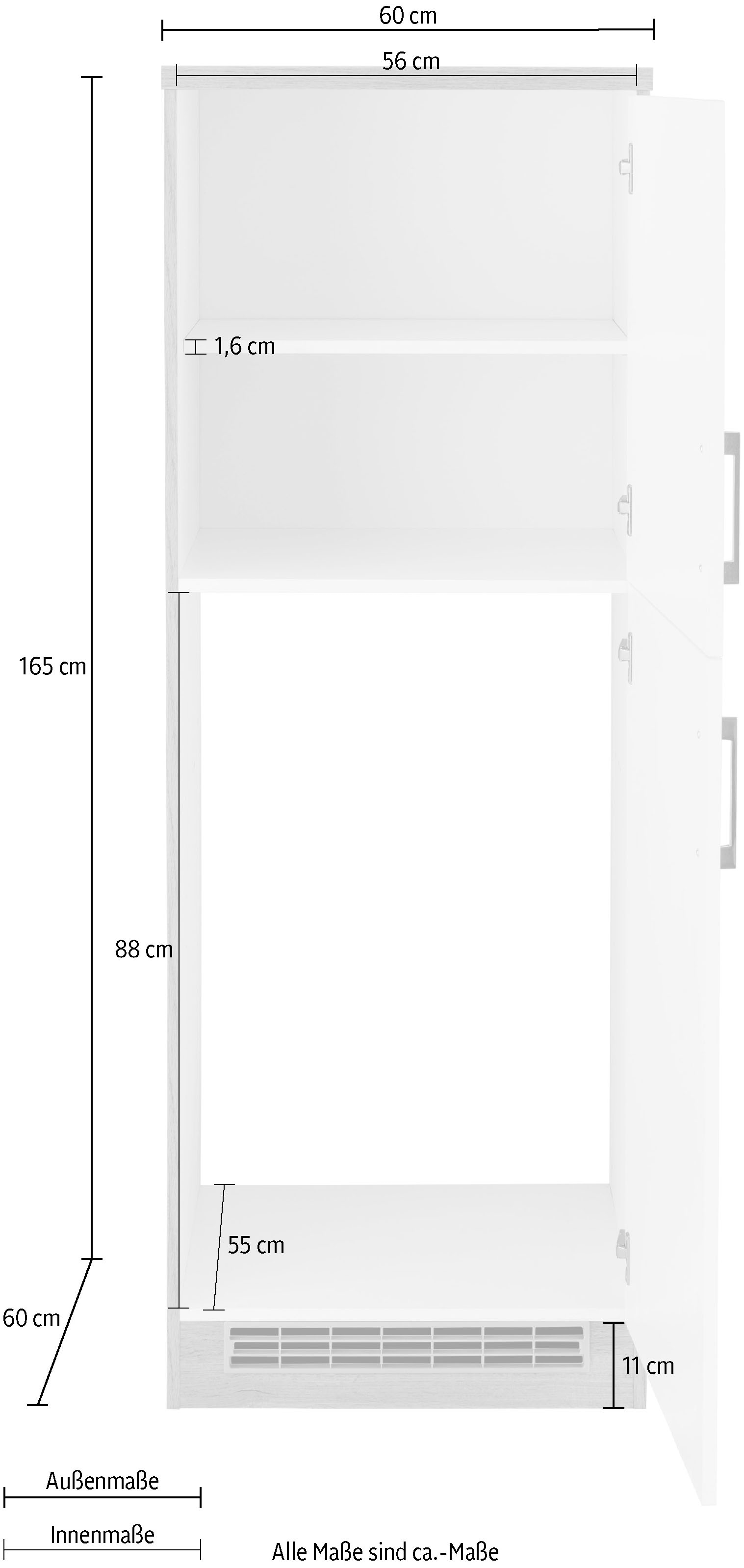 HELD MÖBEL Kühlumbauschrank »Colmar«, 60 für Nische | breit, BAUR 88 cm 165 cm bestellen Einbaukühlschrank hoch, geeignet cm