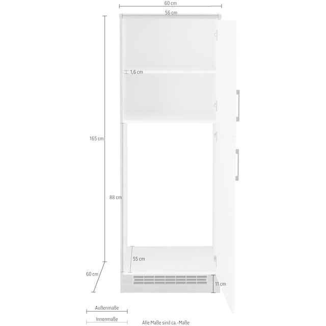 HELD MÖBEL Kühlumbauschrank »Colmar«, 60 cm breit, 165 cm hoch, geeignet für  Einbaukühlschrank 88 cm Nische bestellen | BAUR