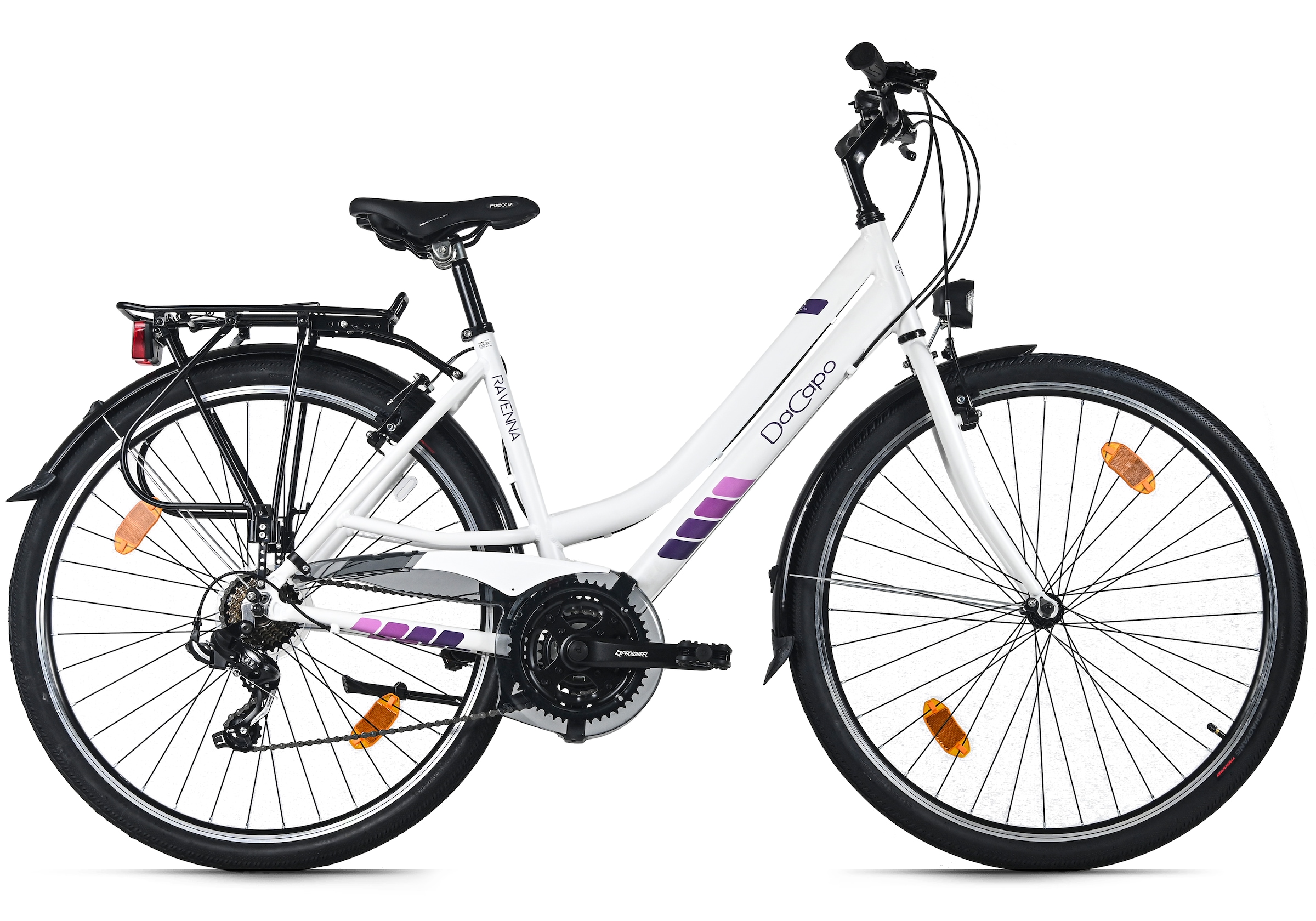 DACAPO Trekkingrad "Damen 28'' Ravenna 50 Weiß 21 Gänge RH 48 cm", 48cm, 28 Zoll (71,12cm) hinten: 28 Zoll (71,12cm)weiß, weiß, Fahrräder