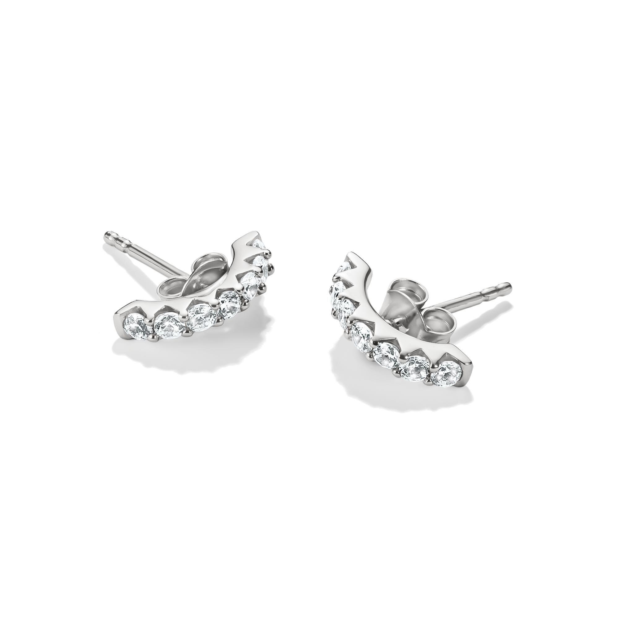 THOMAS SABO Paar Ohrstecker »gebogen mit Zirkonia« mit Zirkonia (synth.)