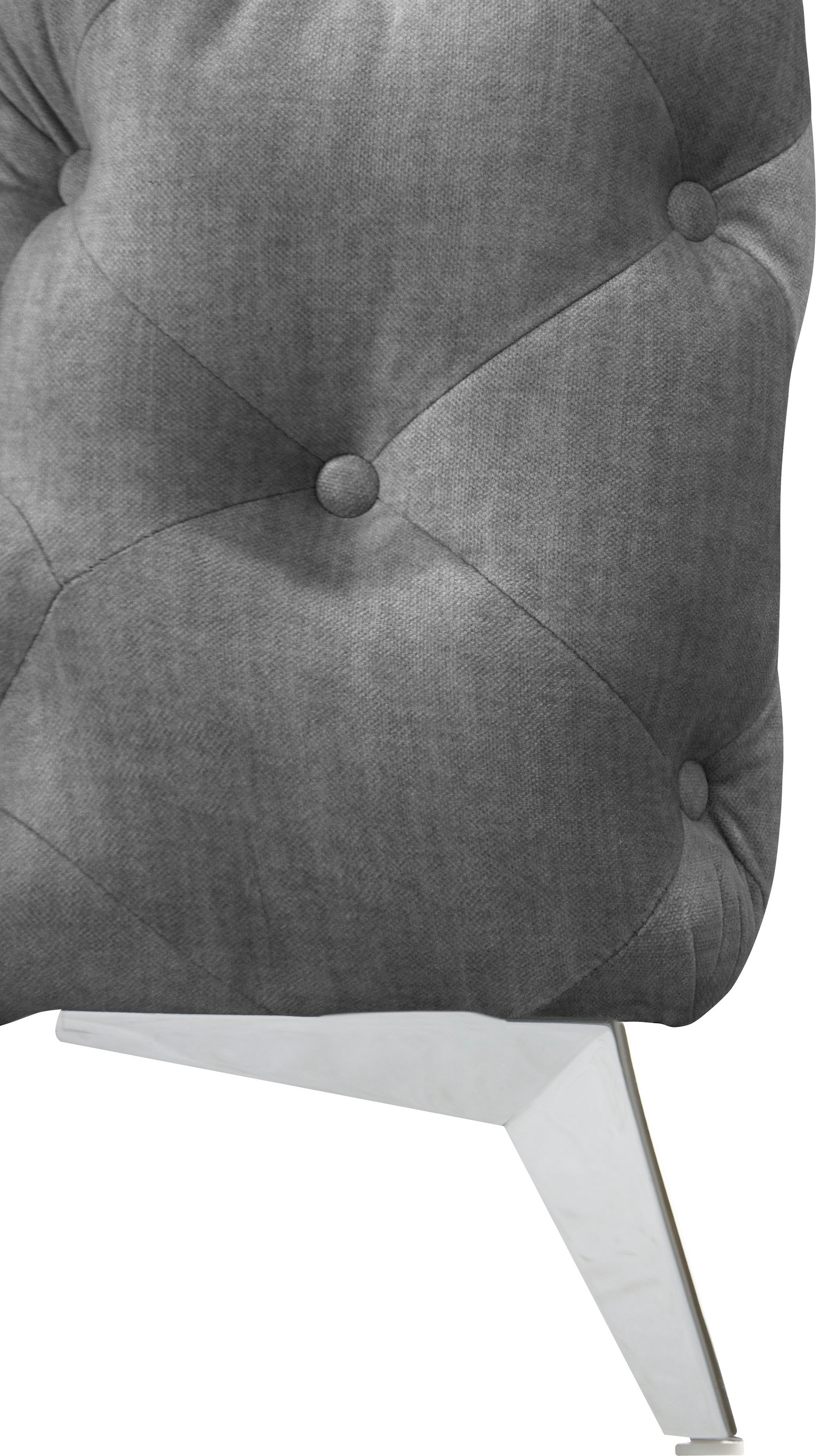 Leonique Chesterfield-Sofa »Ecksofa GLYNIS L-Form mit Wellenunterfederung, Maße B/T/H 264/204/75cm«, aufwändige Knopfheftung, moderne Chesterfield Optik, Fußfarbe wählbar