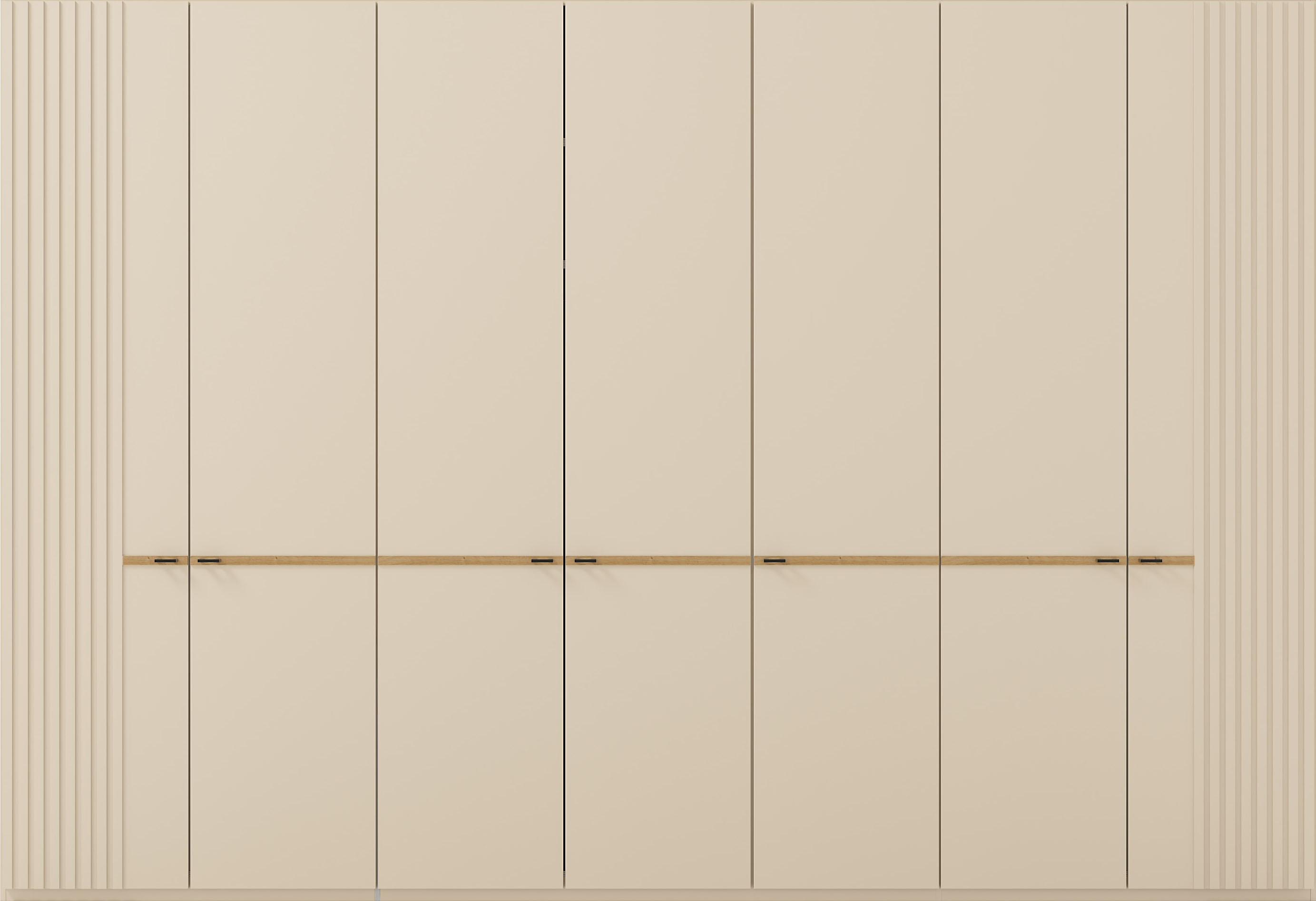 Thumbnail - Musterring Drehtürenschrank "Isabelle", Lamellen in Korpusfarbe, Griffe in schwarz, versch. Größen und Farben