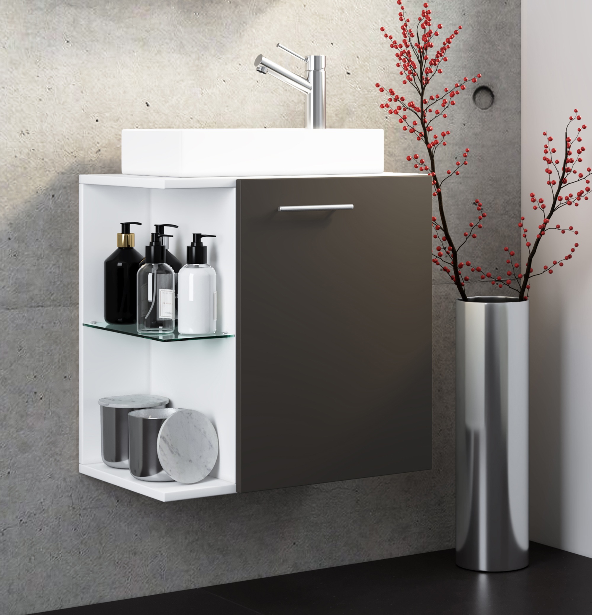 Thumbnail - VCM Waschtisch "2-tlg Gäste WC Waschplatz Bad Waschtisch Hausa" 2 Stk. tlg.