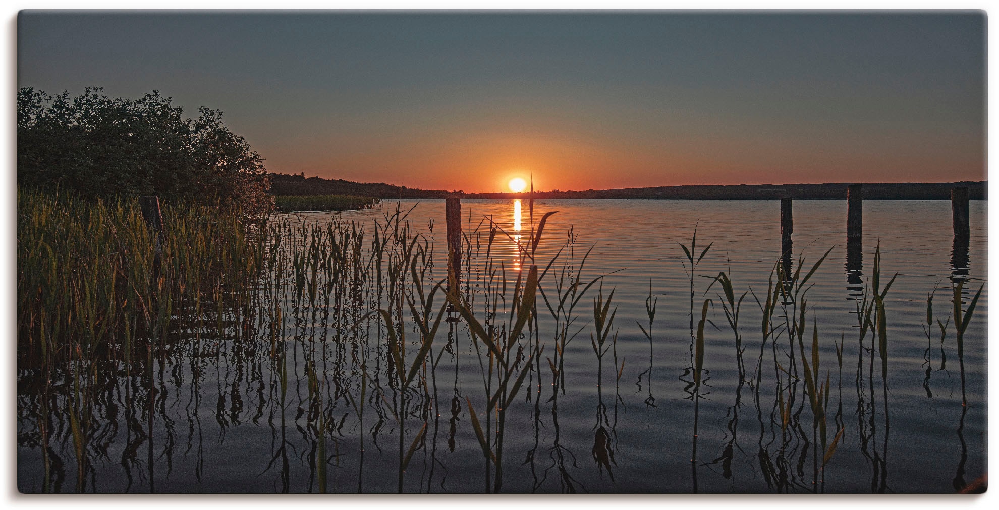 Wandbild -untergang, Alubild, Poster oder St.), Sonnenaufgang versch. am Artland & Größen in See«, »Früh | Leinwandbild, morgens Wandaufkleber kaufen BAUR als Ratzeburger (1