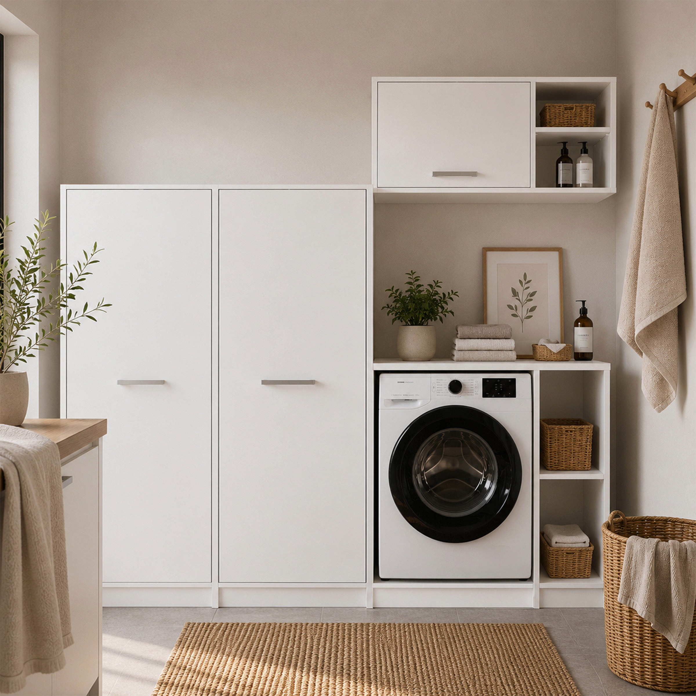 Inter Link Mehrzweckschrank-Set »Norela, Modulares Waschmaschinen-Set mit Hochschrank & Stauraum« 4 Stk. tlg.