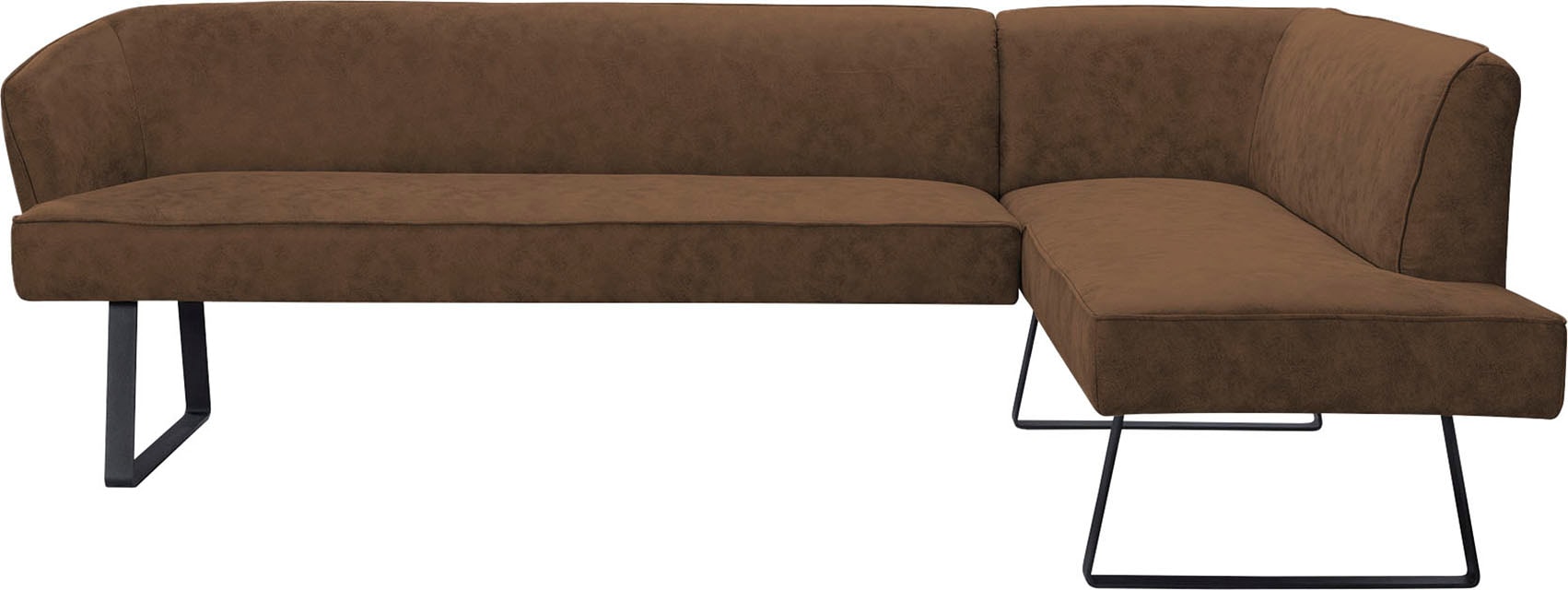exxpo - sofa fashion Eckbank »Americano«, mit Keder und Metallfüßen, Bezug in verschiedenen Qualitäten