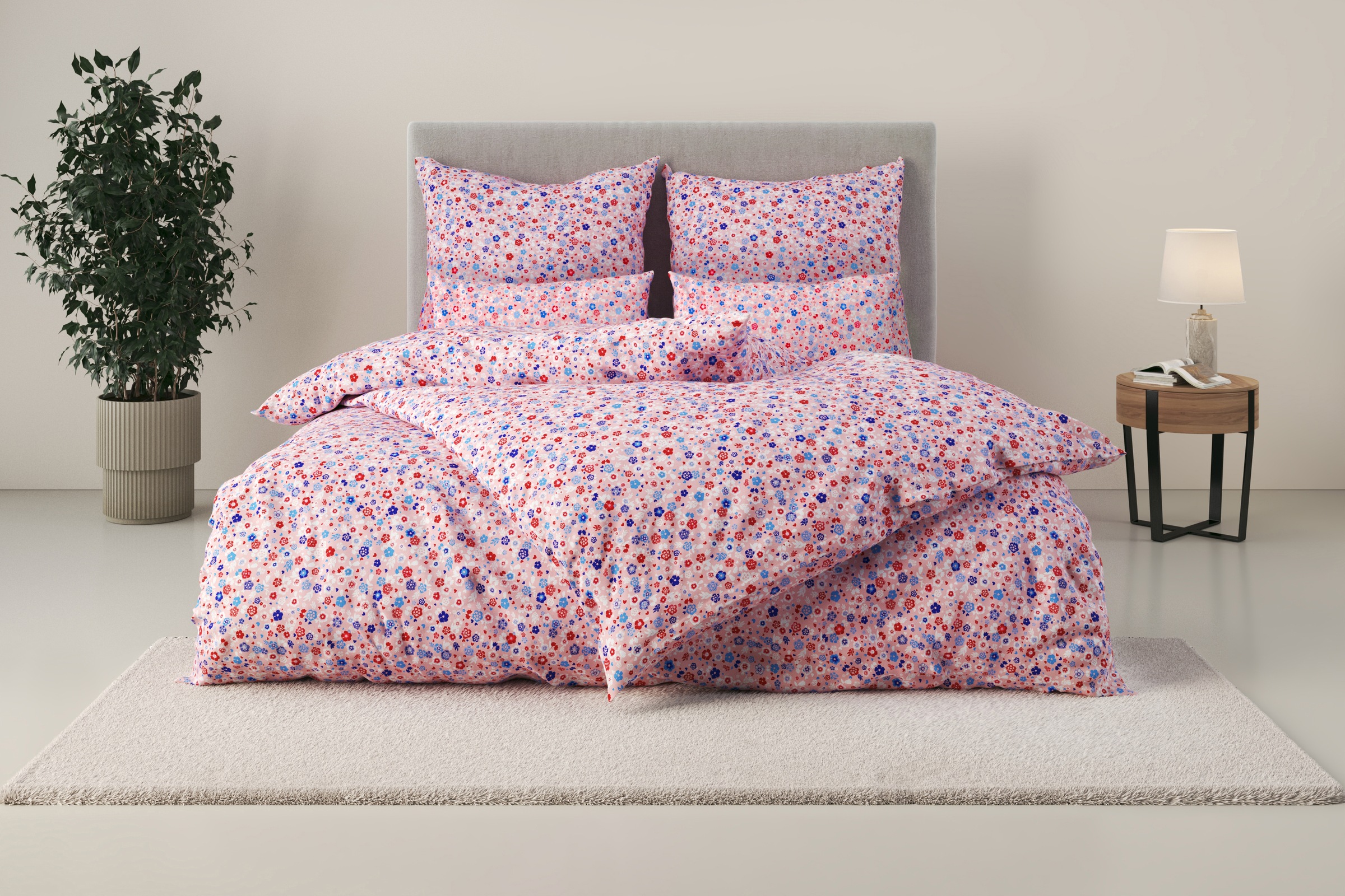 OTTO home Bettwäsche "Mariby" 2 Stk. mit feinem Blümchen Design, skandinavi günstig online kaufen