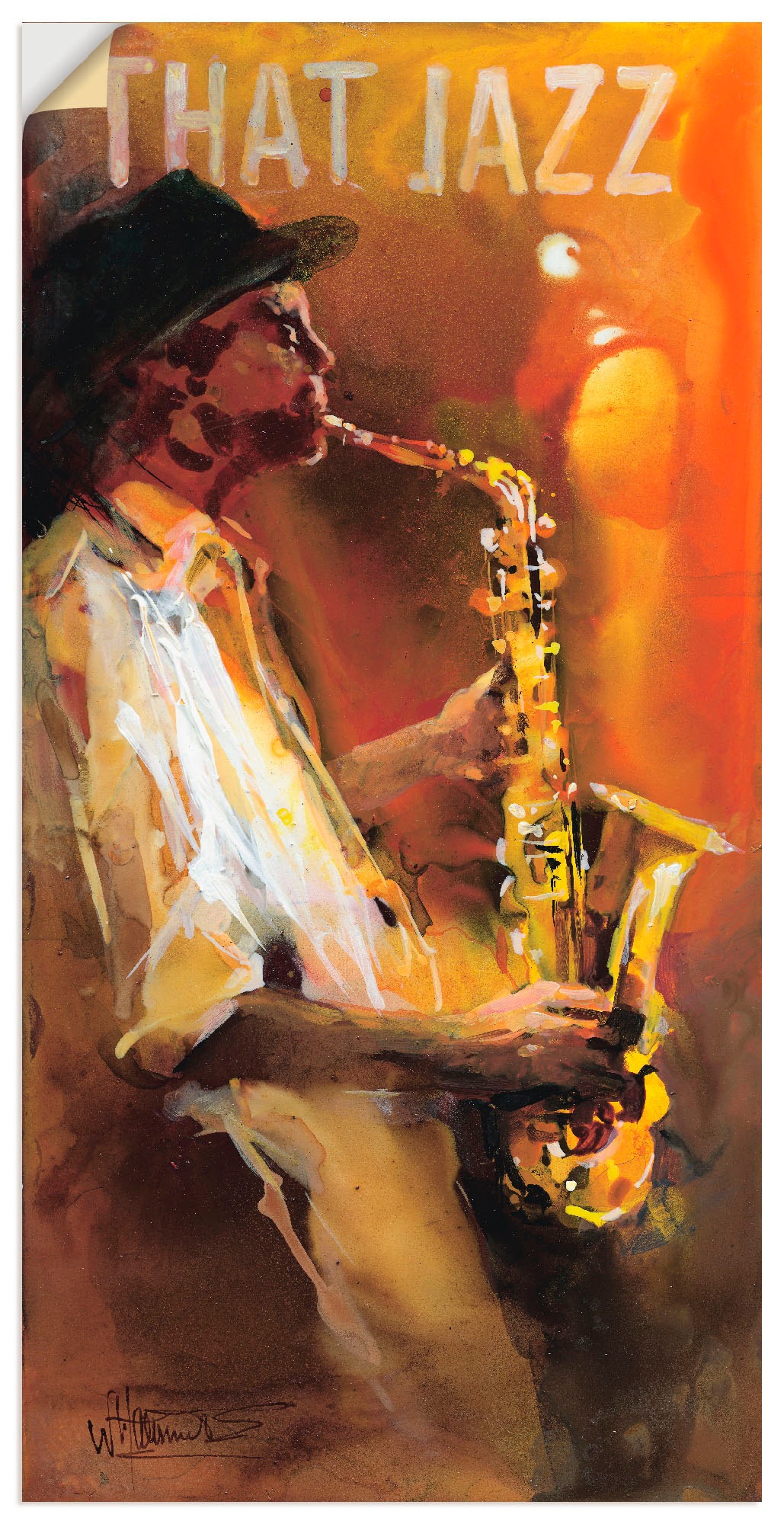 oder als (1 Wandbild »Jazz«, in Wandaufkleber Leinwandbild, Poster St.), Artland versch. BAUR Musiker, | Friday Größen Black