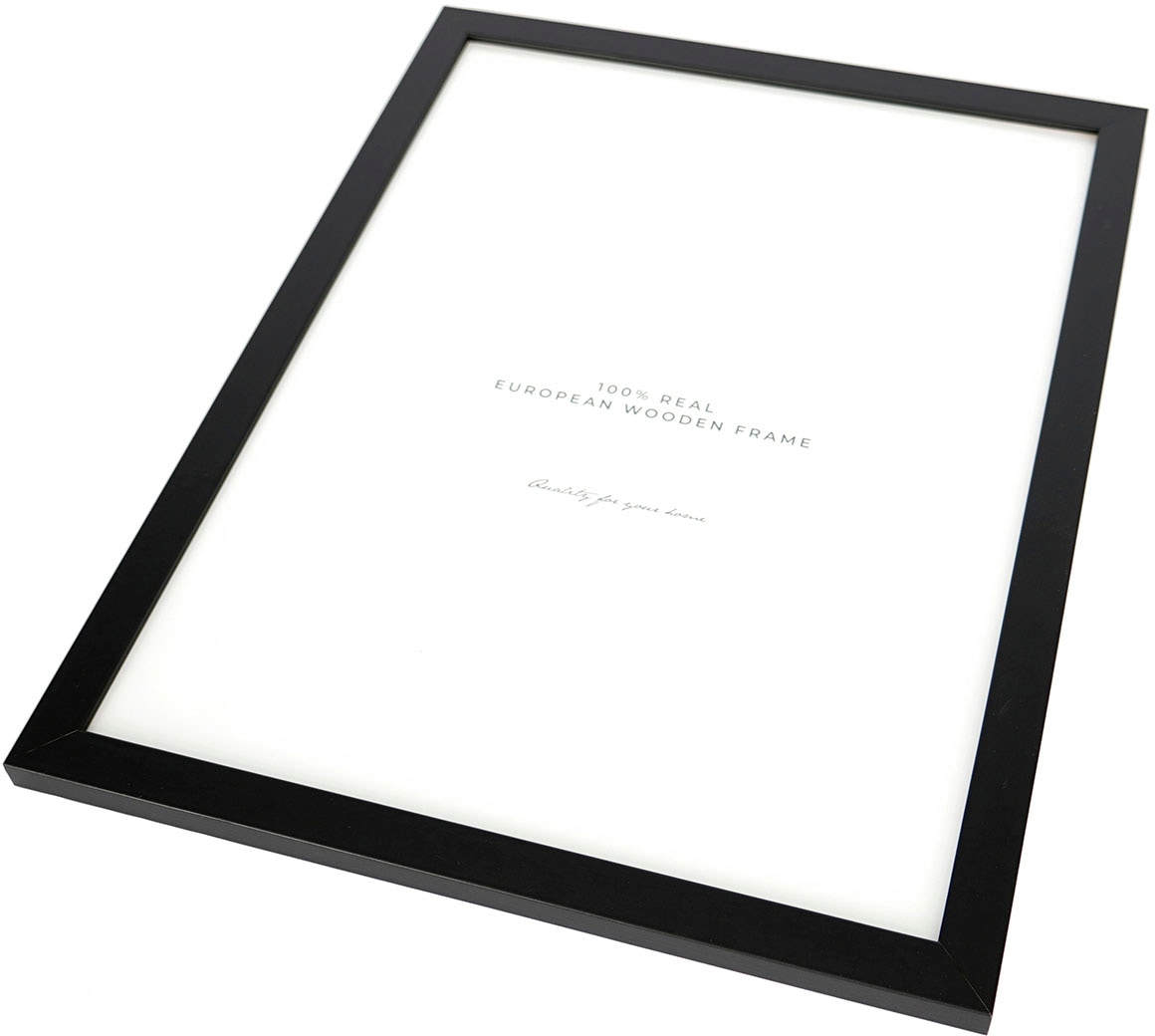 queence Bild »Liebe mit Herz«, Schriftzug-Liebessprüche-Herz-Herzbilder, (1 St.), HD Premium Poster-Druck inkl. Holzrahmen