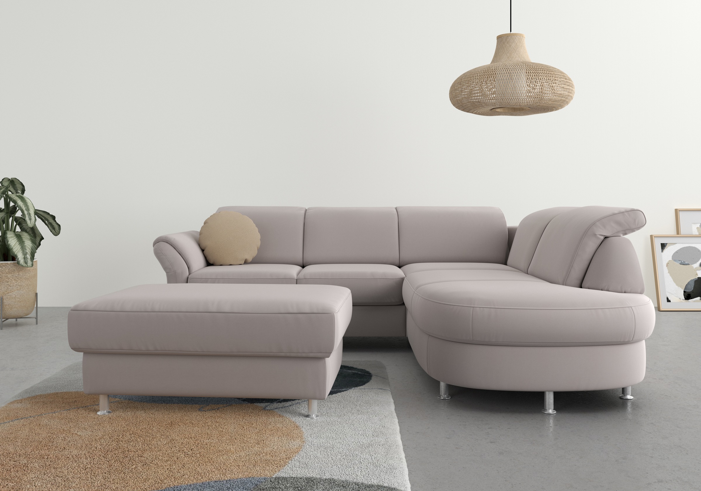 sit&more Ecksofa "Apulia L-Form" wahlweise Schlaffunktion, Bettkasten und Kopf- und Armteilverstellung