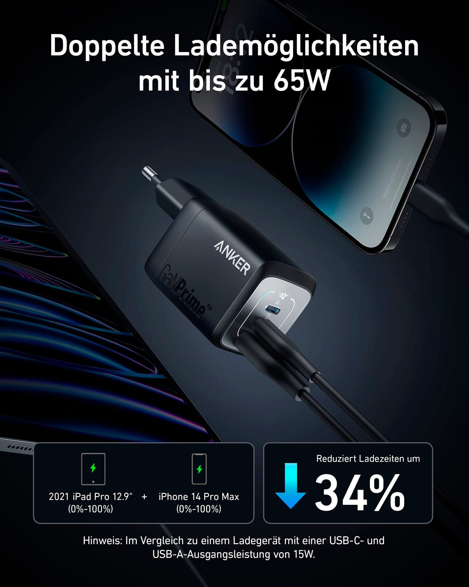 Anker USB-Ladegerät »Prime 67W GaN (3 Ports)«