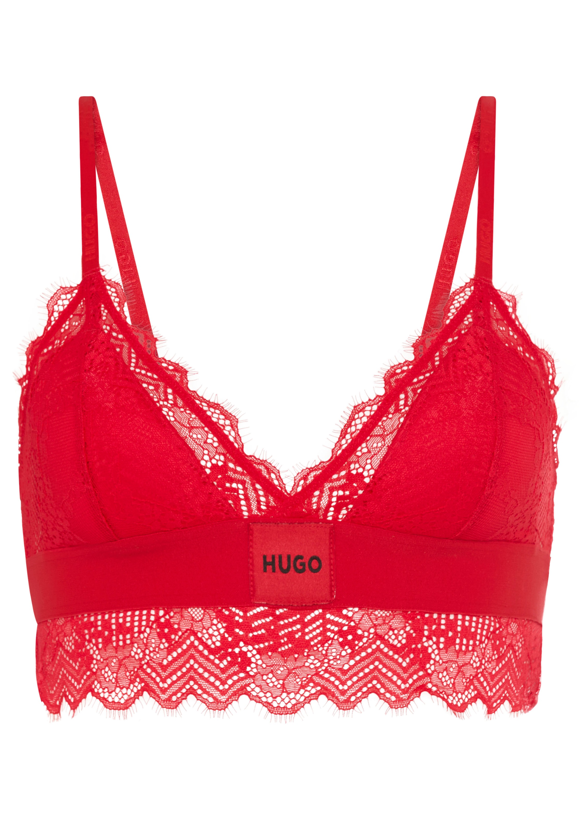 HUGO Underwear Bügelloser BH "TRIANGLE RL LACE" mit Hugo-Label am Bund günstig online kaufen