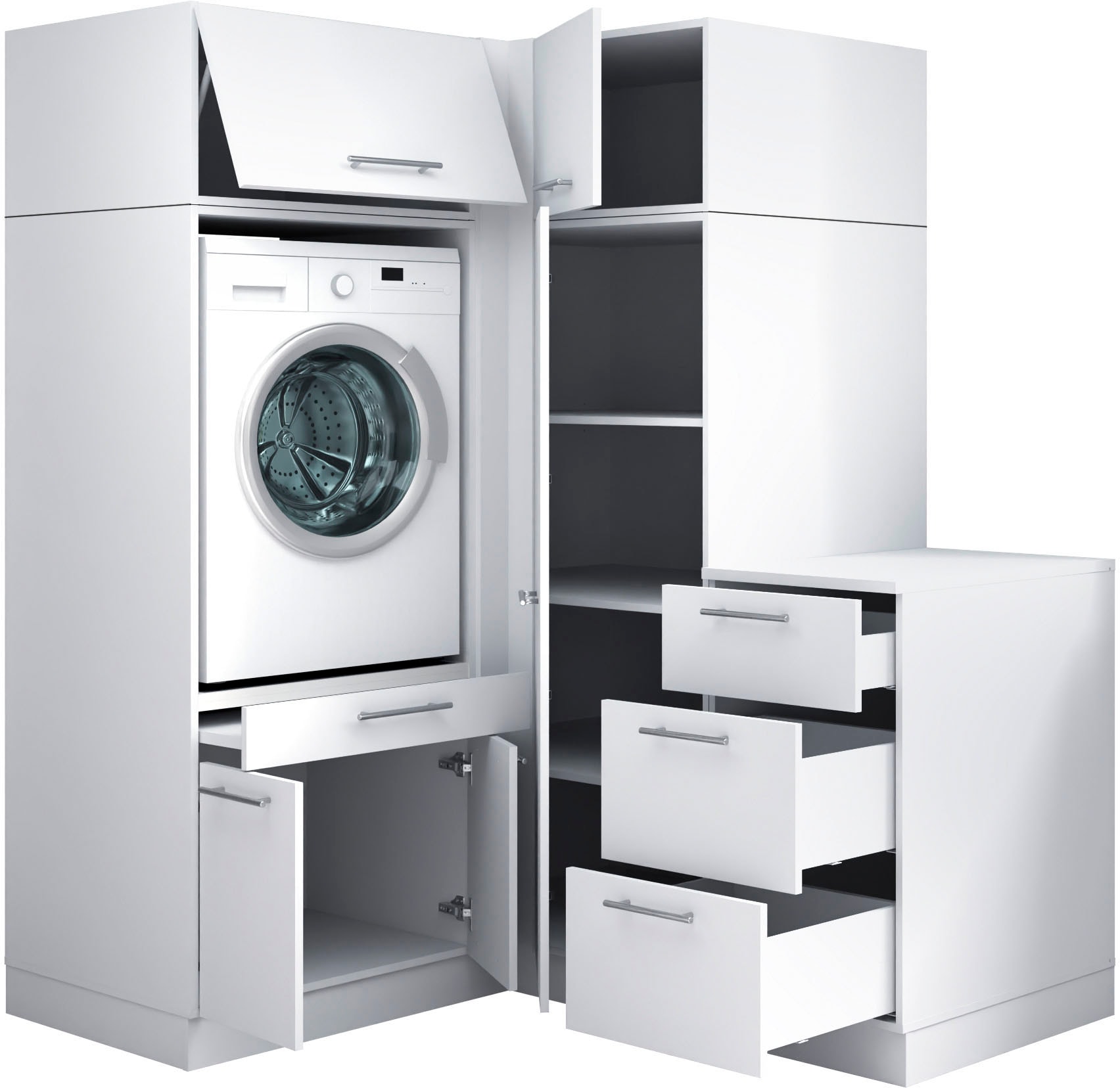 Laundreezy Mehrzweckschrank-Set »Laundreezy, 5-tlg. Mehrzweckschrank-Set B/H/T 150/200/68 cm« 5 Stk. tlg.