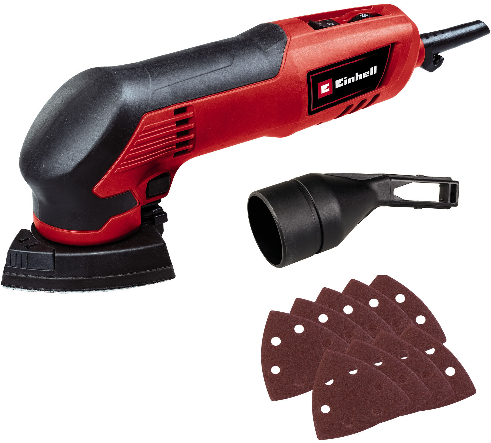 Einhell Deltaschleifer "TC-DS 20 E" Set, 8 Stk. tlg. Delta-Schleifschuh zum Schleifen schwer zugänglicher Stellen