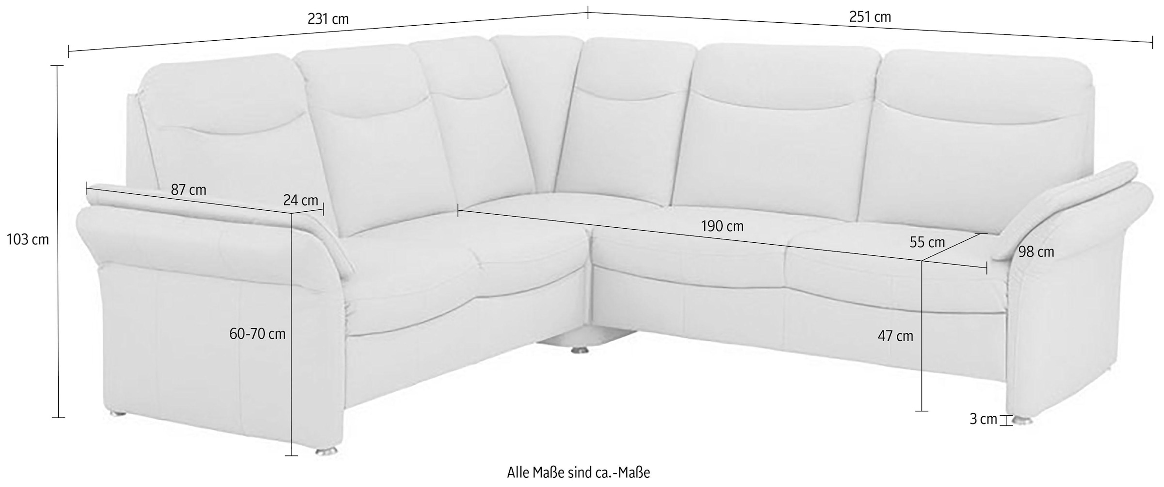Home affaire Ecksofa »Tahoma L-Form«, mit Armlehnfunktion, wahlweise Bettfunktion, Schublade, Relaxfunktion