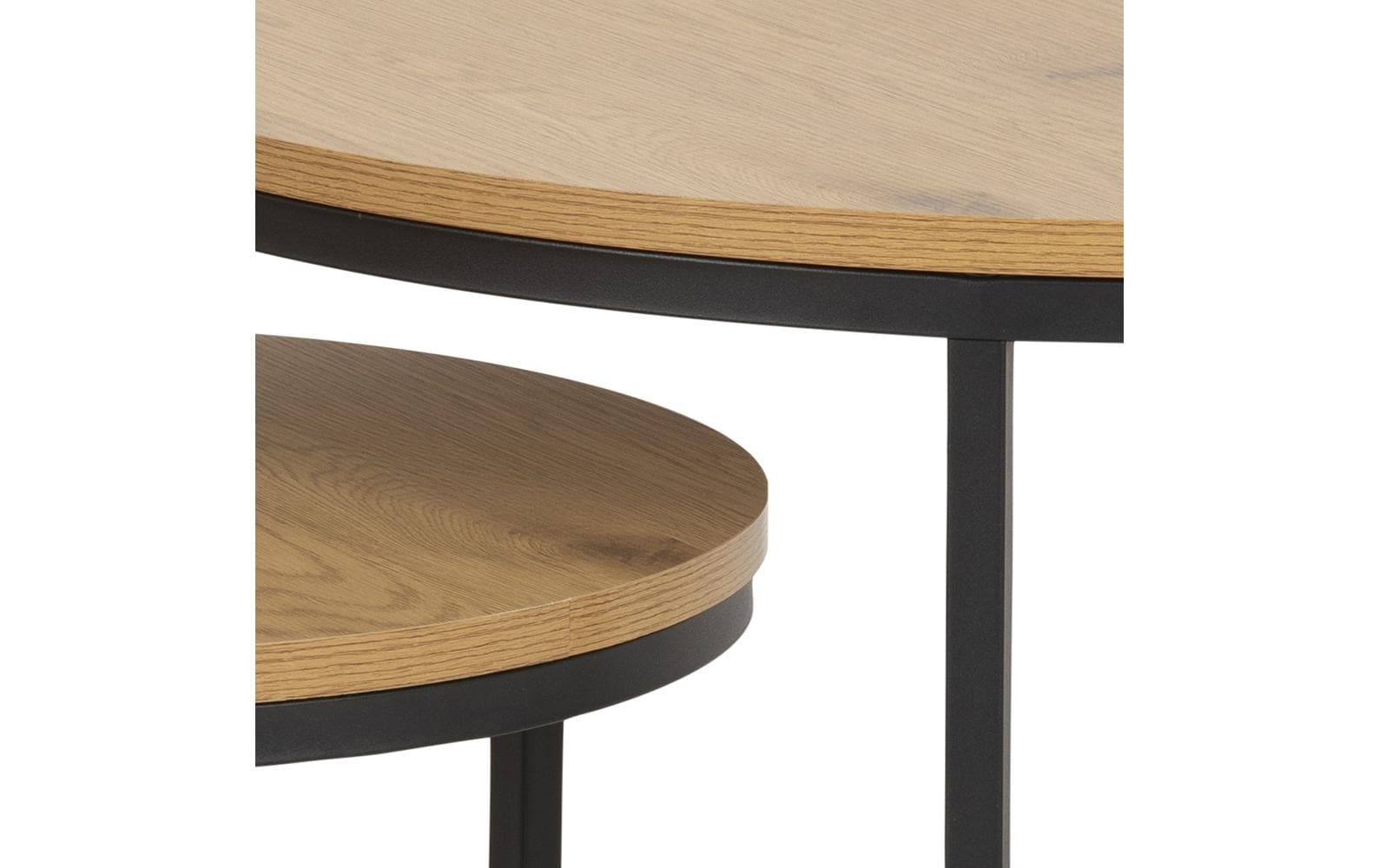 AC Design Beistelltisch »Spiro Ø 80/ 50 cm, 2 Stück, Nature/Schwarz«