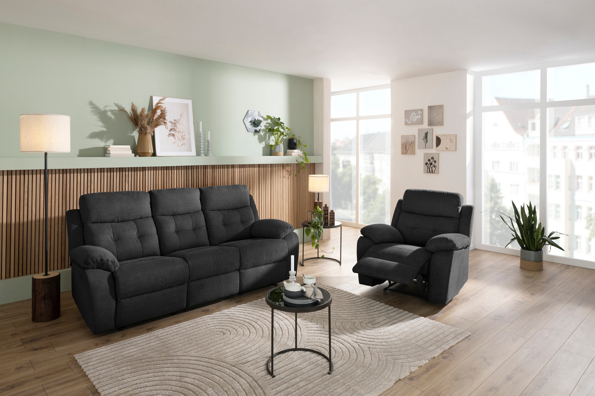 Home affaire 3-Sitzer »Lannilis«, mit manueller und elektrischer Relaxfunktion
