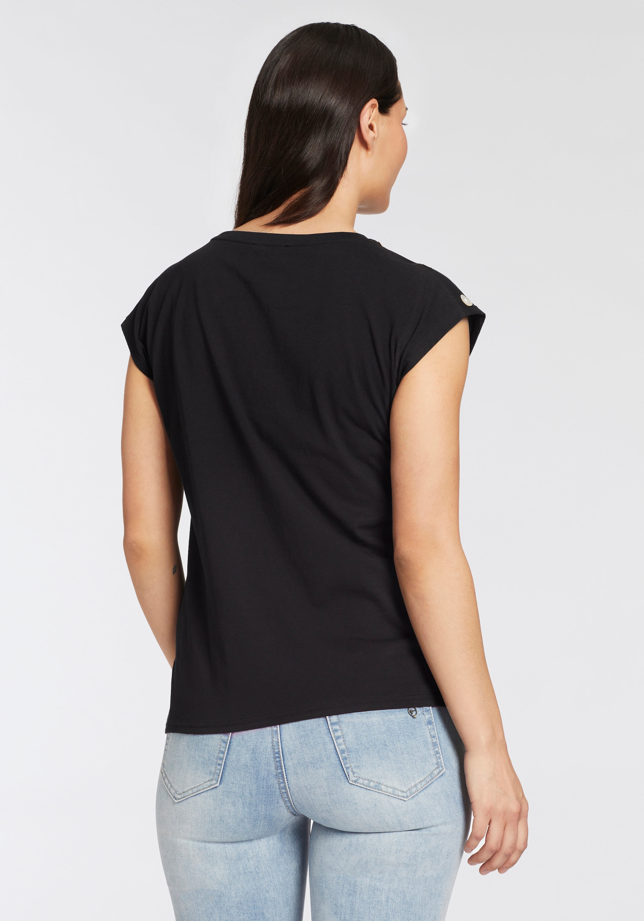 Laura Scott T-Shirt, mit Zierknöpfen