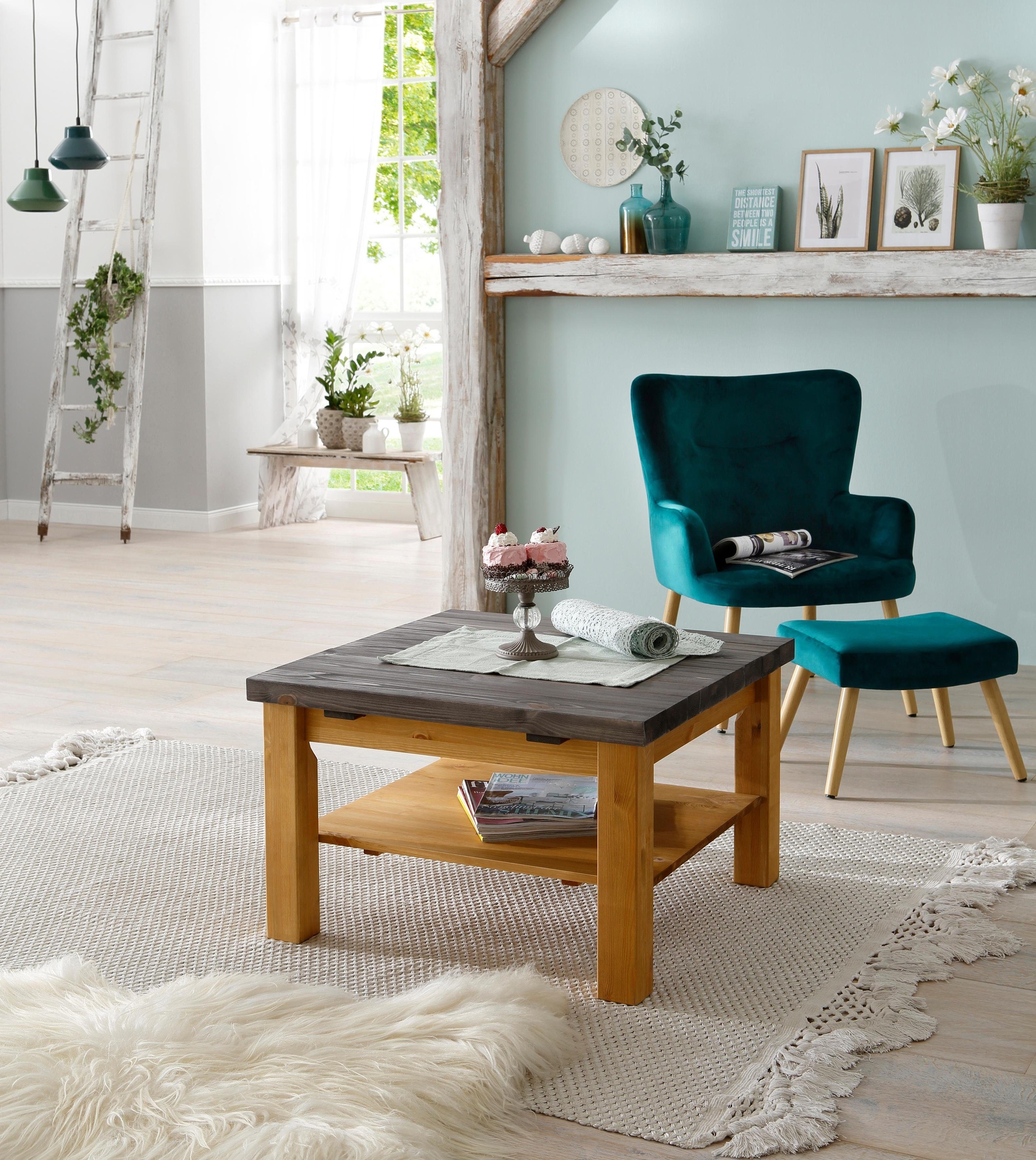 Home affaire Couchtisch "Antique", aus massiver Kiefer, FSC zertifiziert, B günstig online kaufen