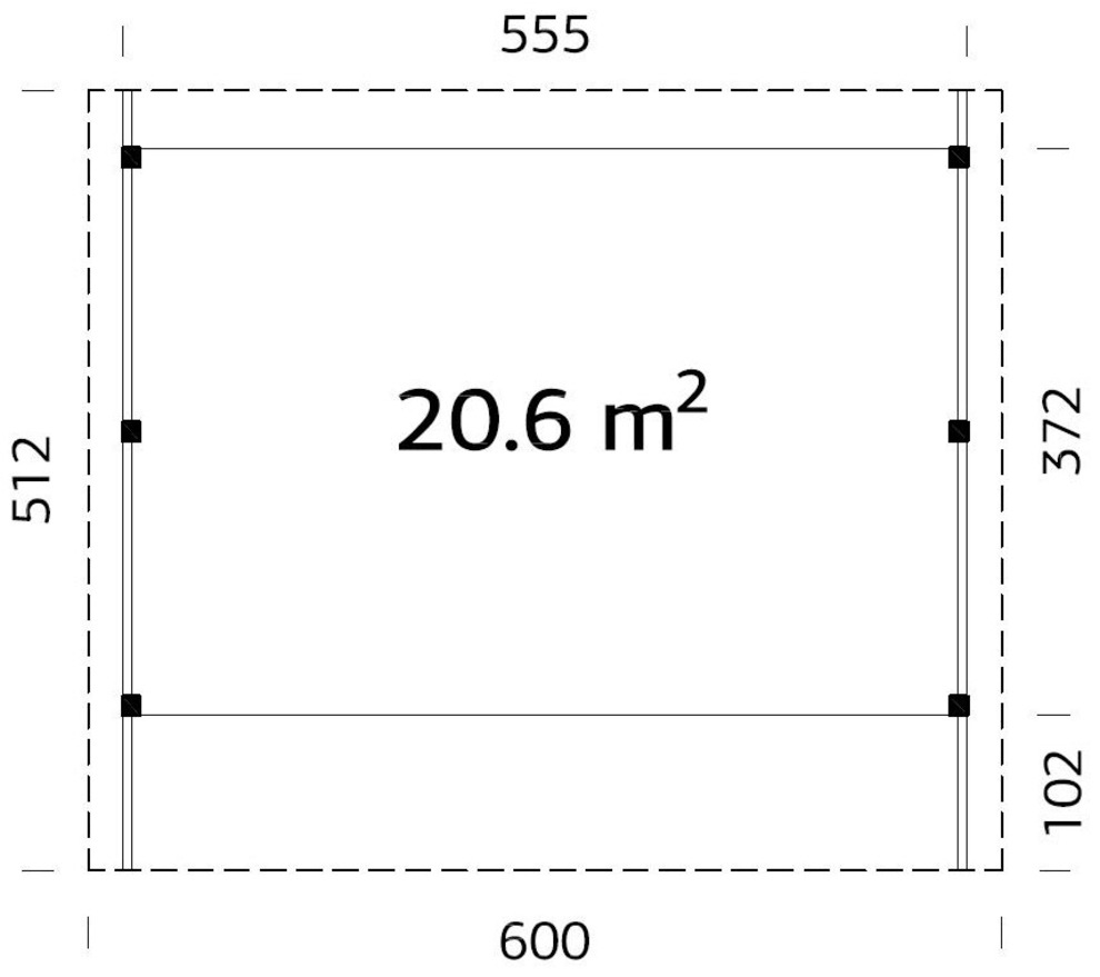 Palmako Doppelcarport »Karl«, Holz, weiß