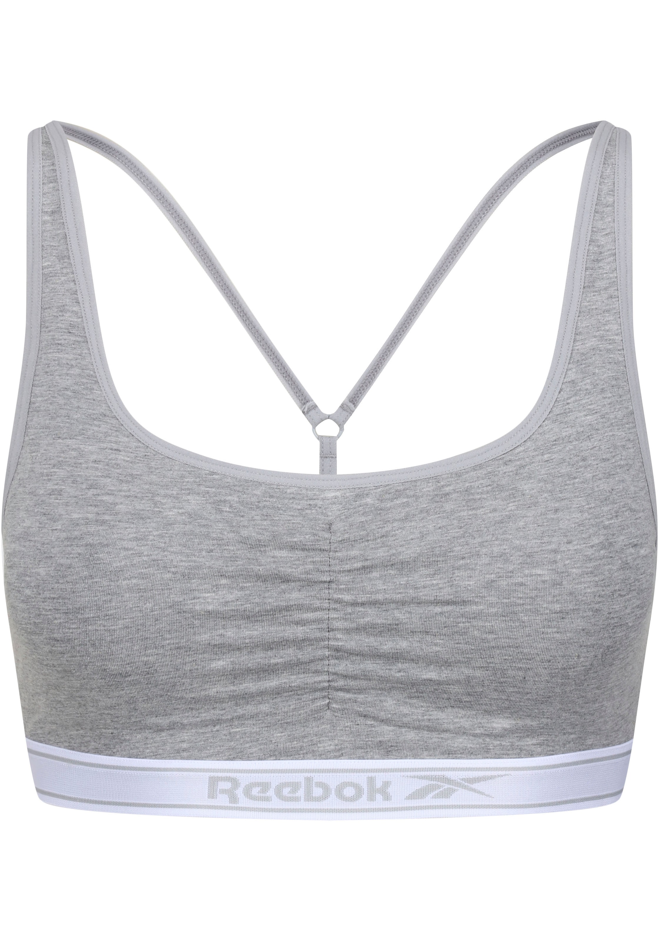 Reebok Bustier ""Jackie"", Logoschriftzug auf dem Unterbrustband, Raffung vorn