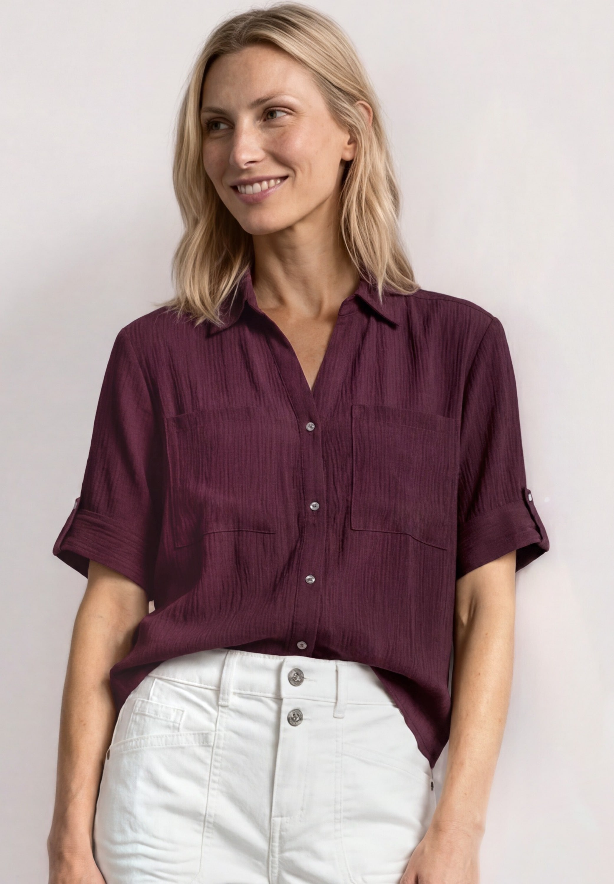 STREET ONE Hemdbluse mit Turn-Up Funktion
