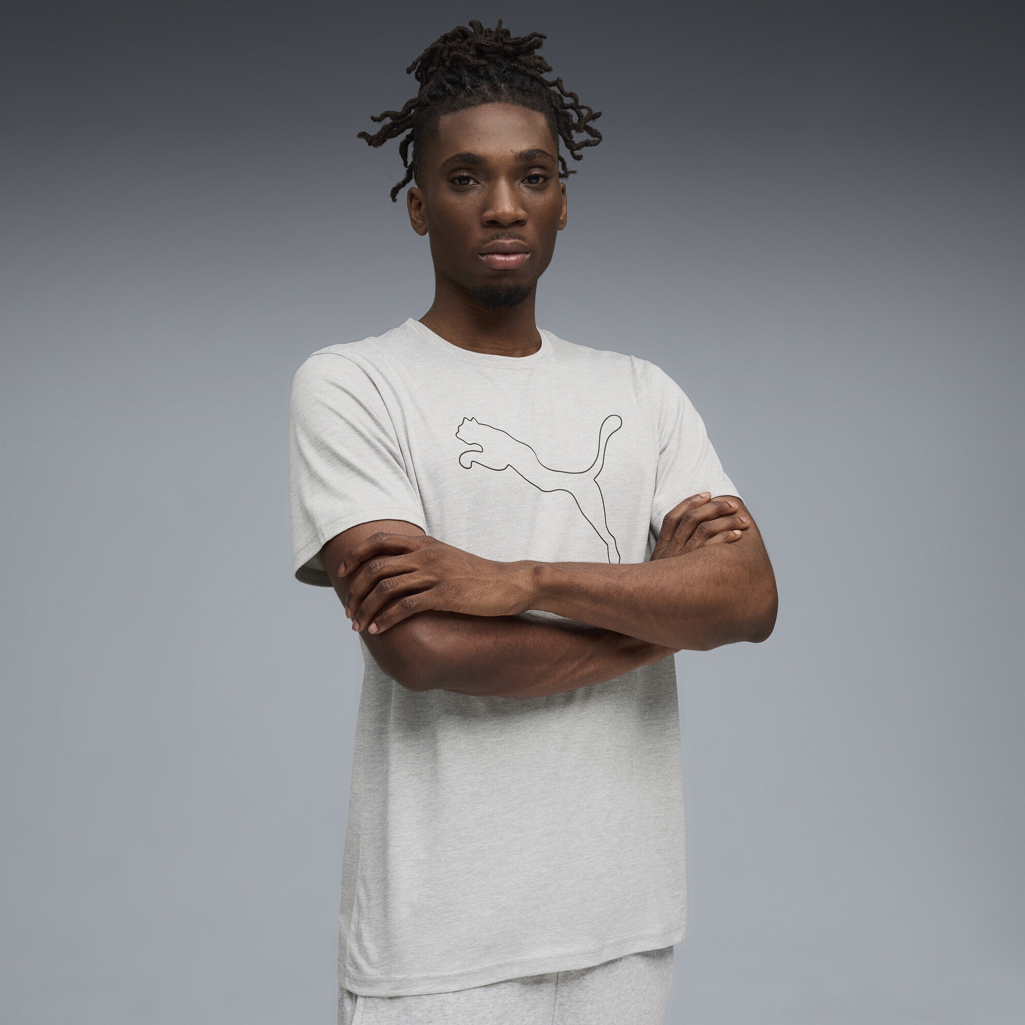 PUMA Trainingsshirt "TAD ESSENTIALS Meliertes T-Shirt mit Cat Logo Herren" günstig online kaufen