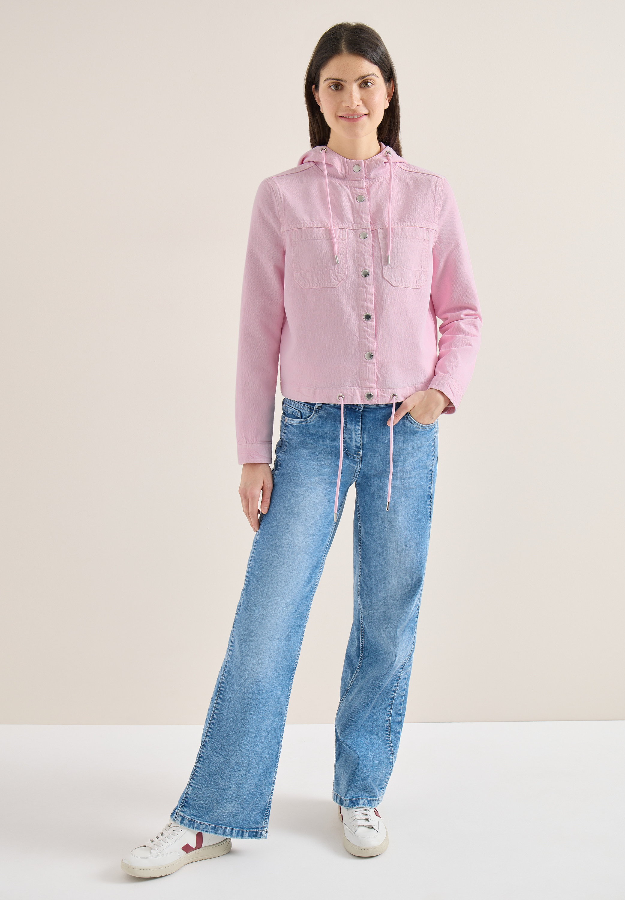 Cecil Jeansjacke mit Kapuze in Denim-Optik
