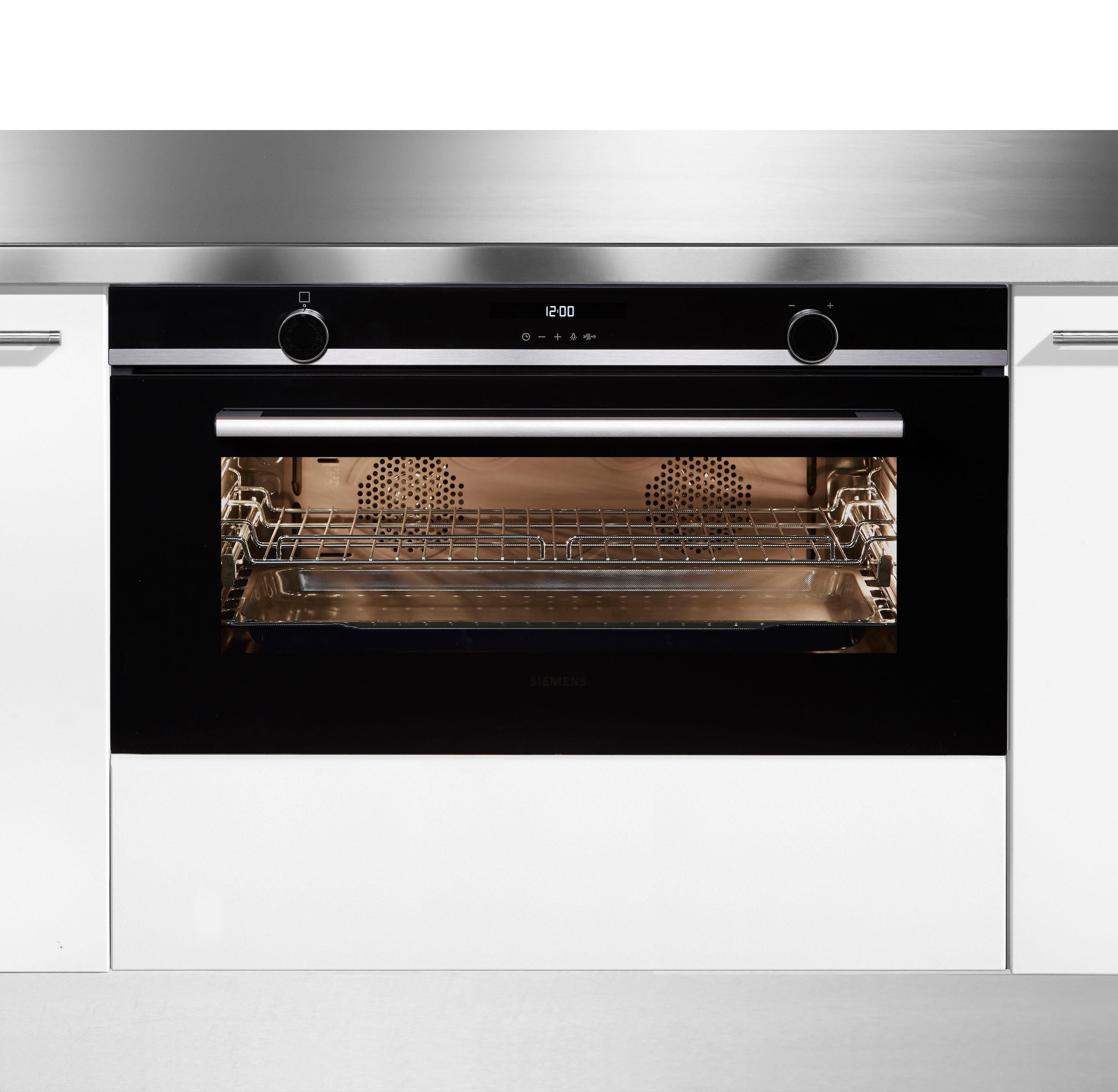 SIEMENS Backofen "VB558C0S0", B:89,6cm H:47,5cm T:57,2cm, silber, Küche, Backöfen, Schnellaufheizung & leicht zu reinigende Granit Glanz-Emaille