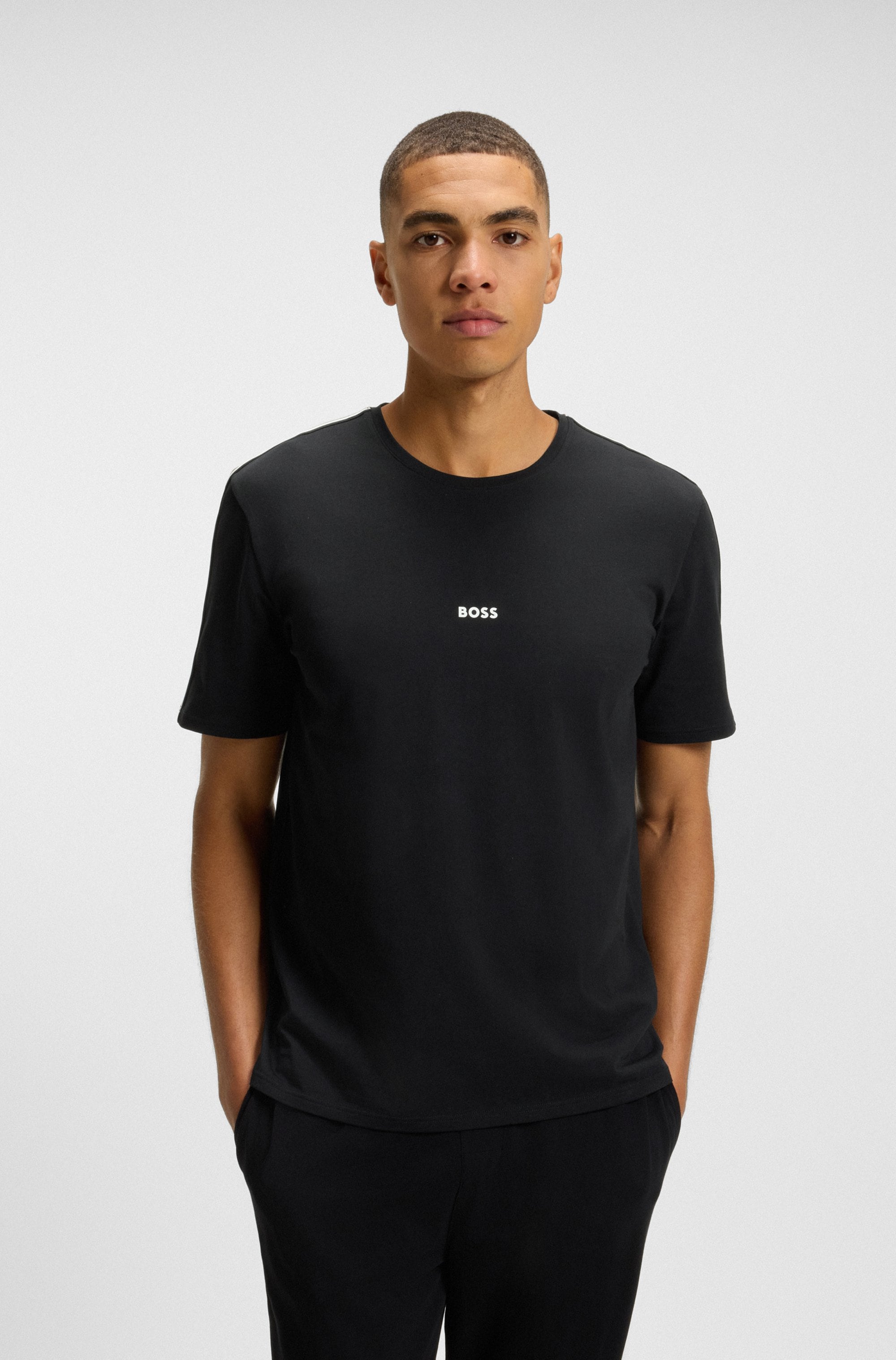 BOSS T-Shirt "Unique", aus elastischer Baumwolle mit Tape-Details, regular günstig online kaufen