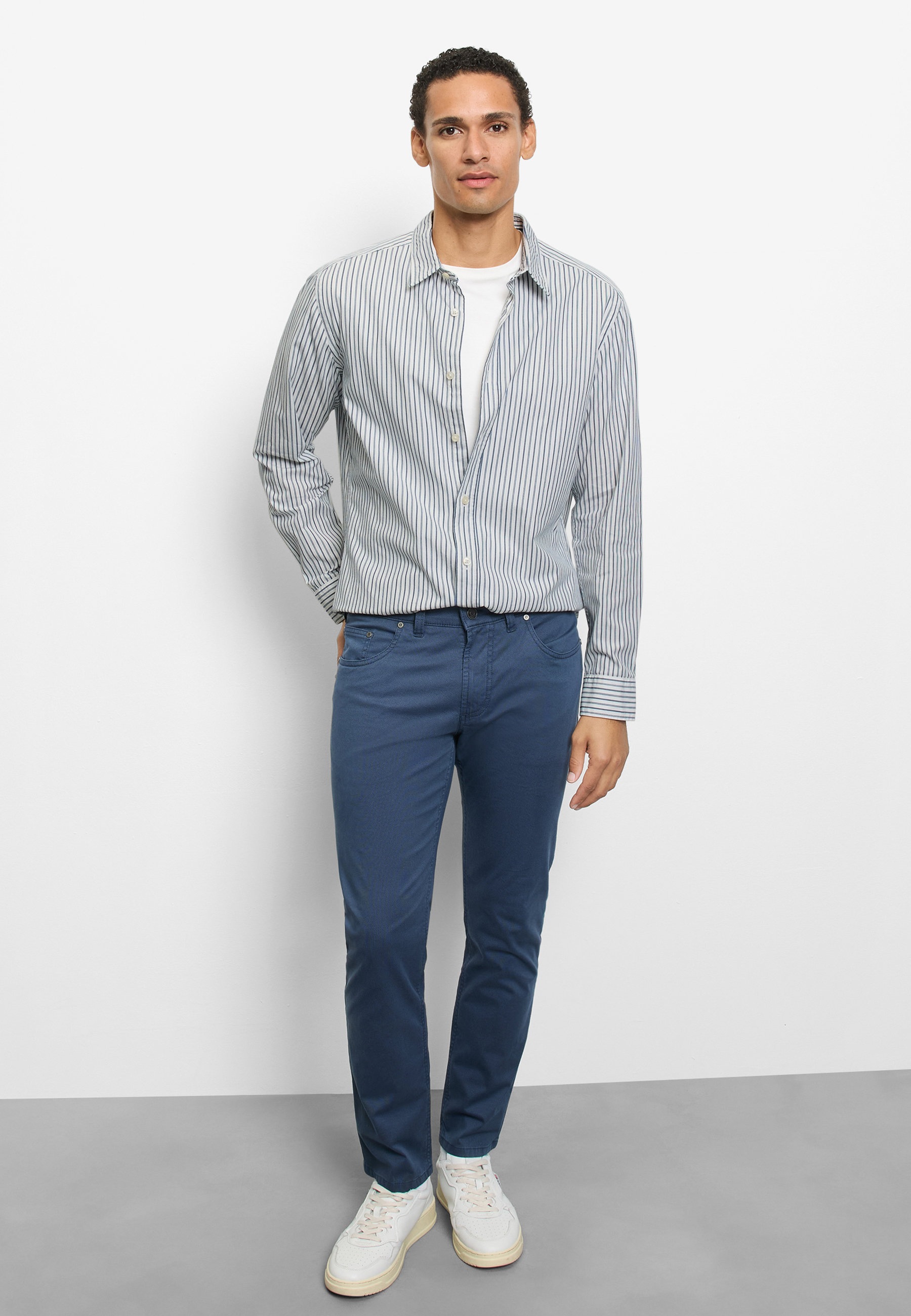 Chemise Manches Longues Homme OLYMP Rayé Blanc XXL 2