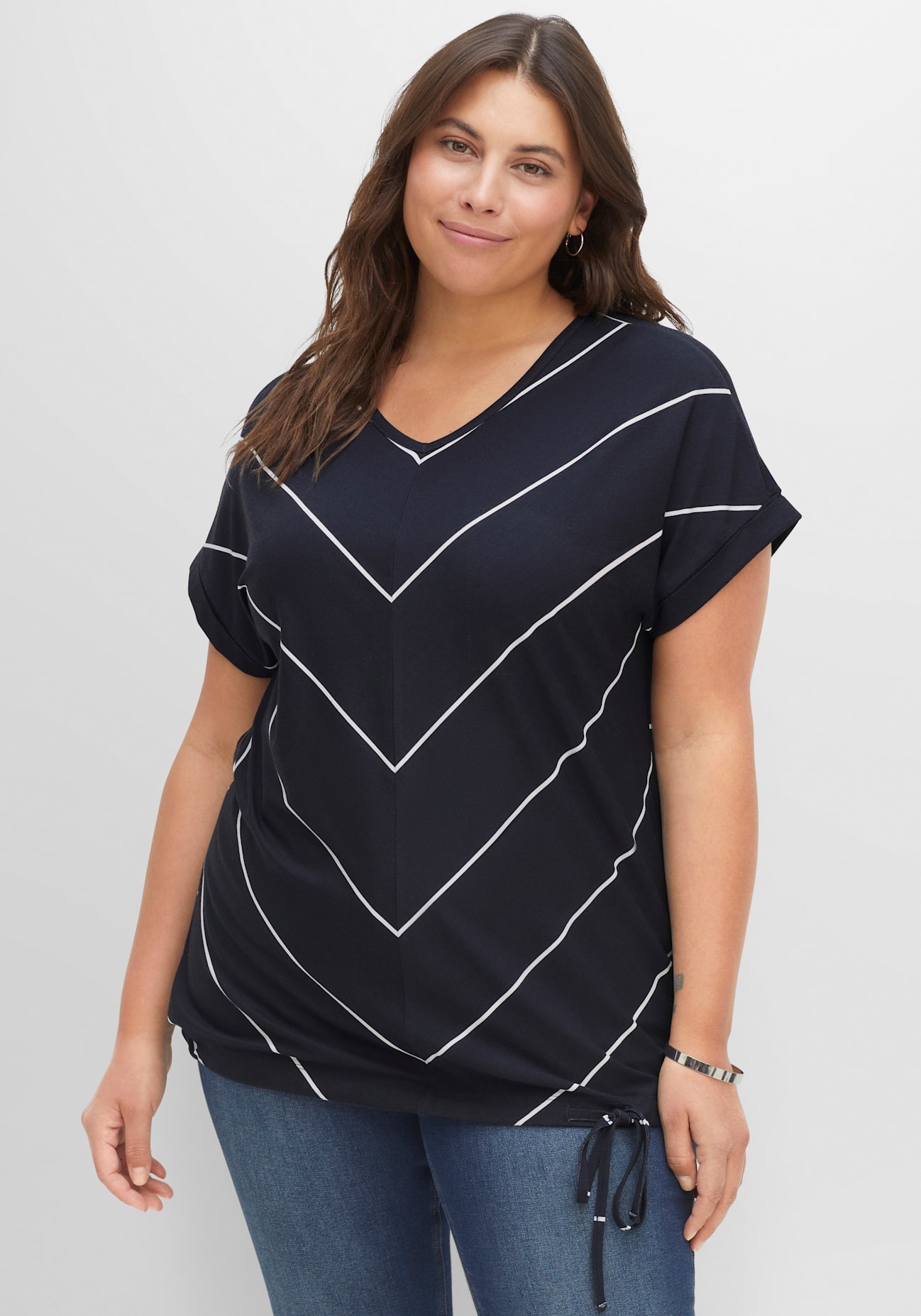 Sheego Kurzarmshirt "T-Shirt", (1 tlg.) günstig online kaufen