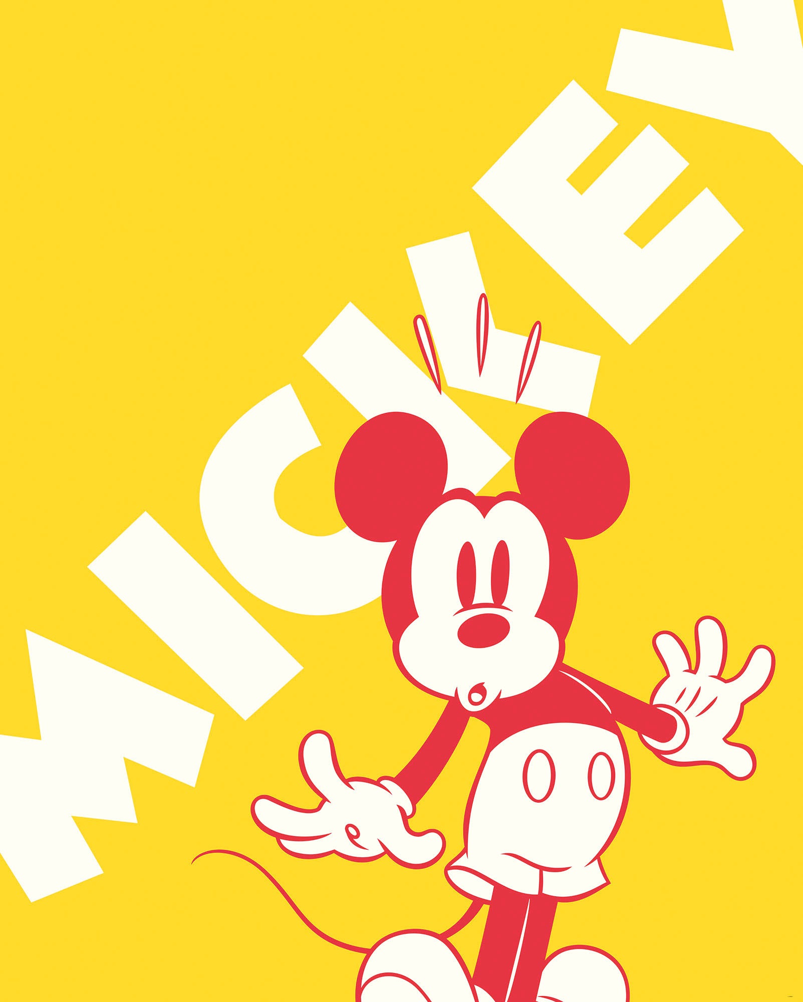 Komar Vliestapete "Digitaldruck Vlies - Mickey Contrast - Größe 200 x 250 cm" bedruckt glatt Kinderzimmer
