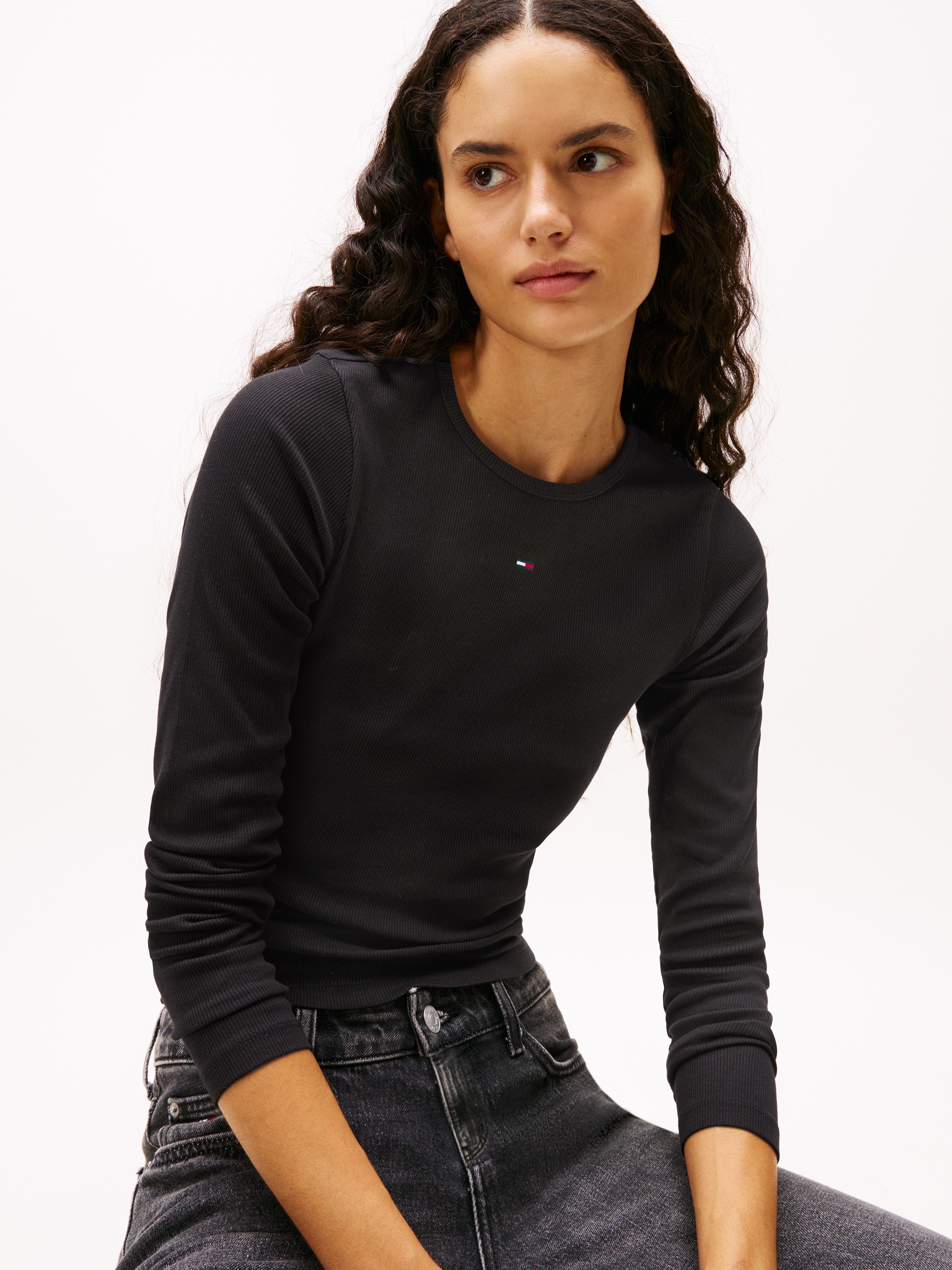 Thumbnail - Tommy Jeans Langarmshirt "TJW 2PACK SLIM ESSENTIAL RIB LS", 2 Stk. in Rippoptik, mit Logostickerei