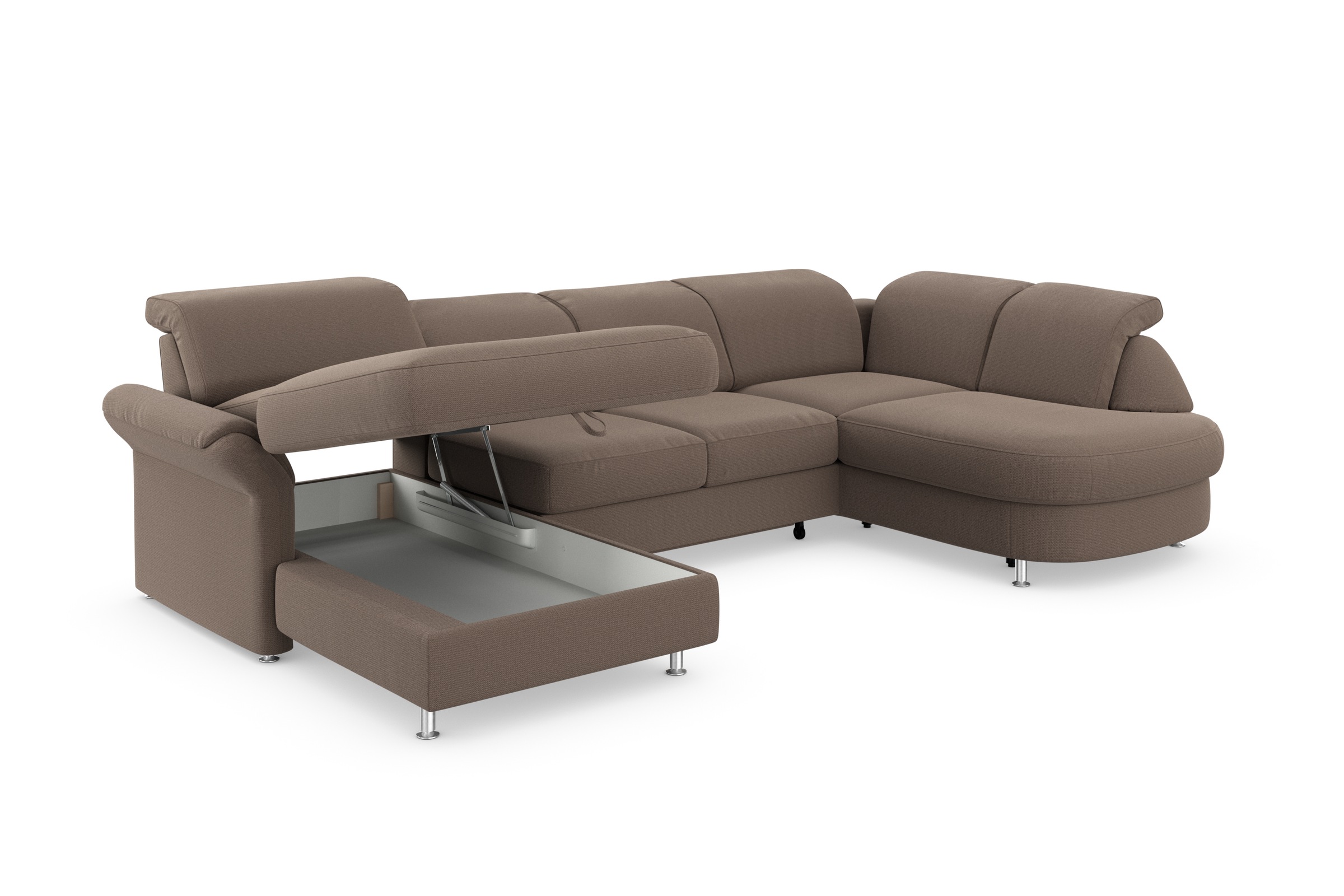 sit&more Wohnlandschaft »Apulia U-Form«, wahlweise Bettfunktion, Bettkasten und Kopf- und Armteilverstellung