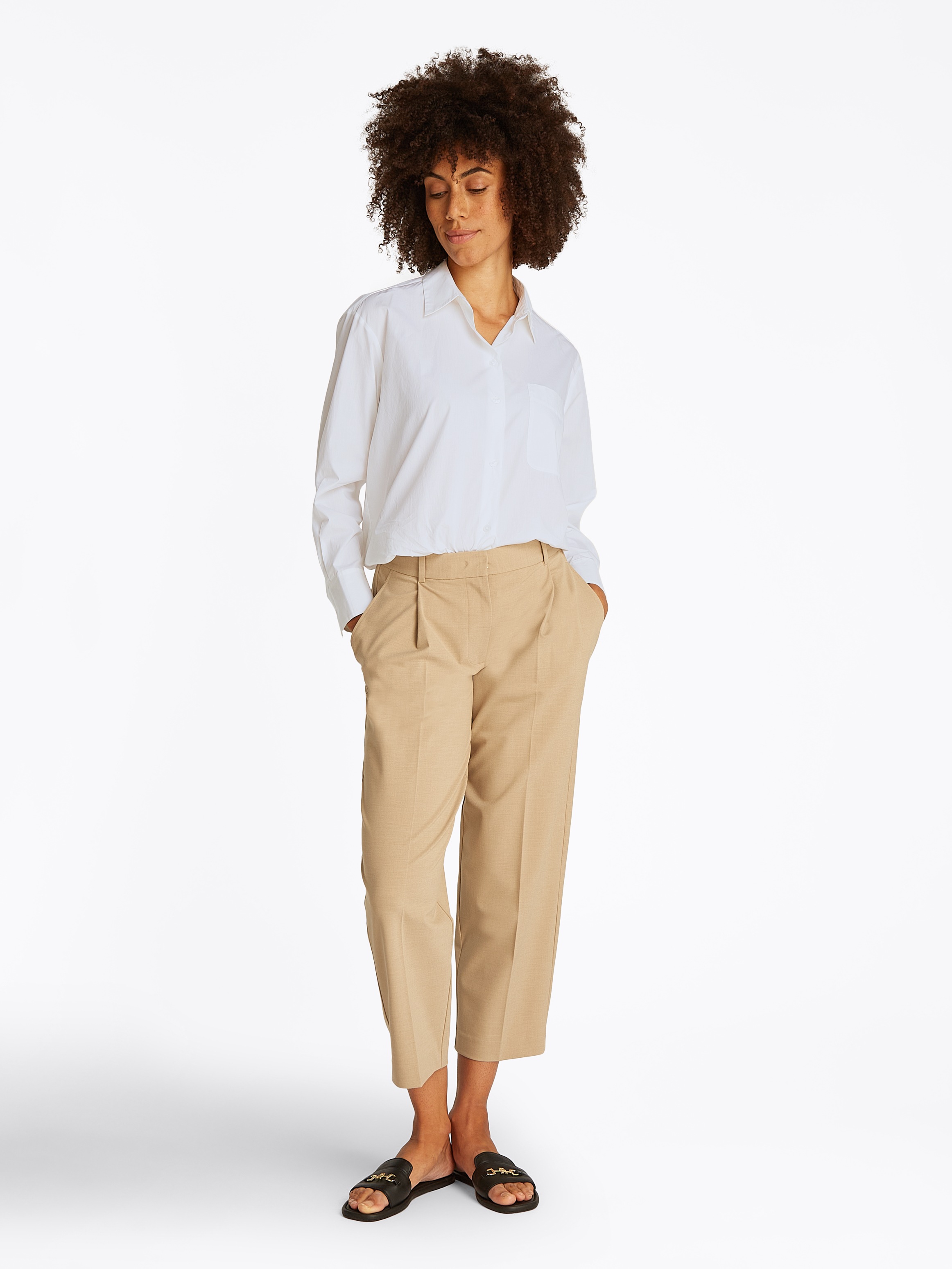 Thumbnail - Tommy Hilfiger Hemdbluse "ESS POPLIN EASY FIT SHIRT" mit abgerundetem Saum