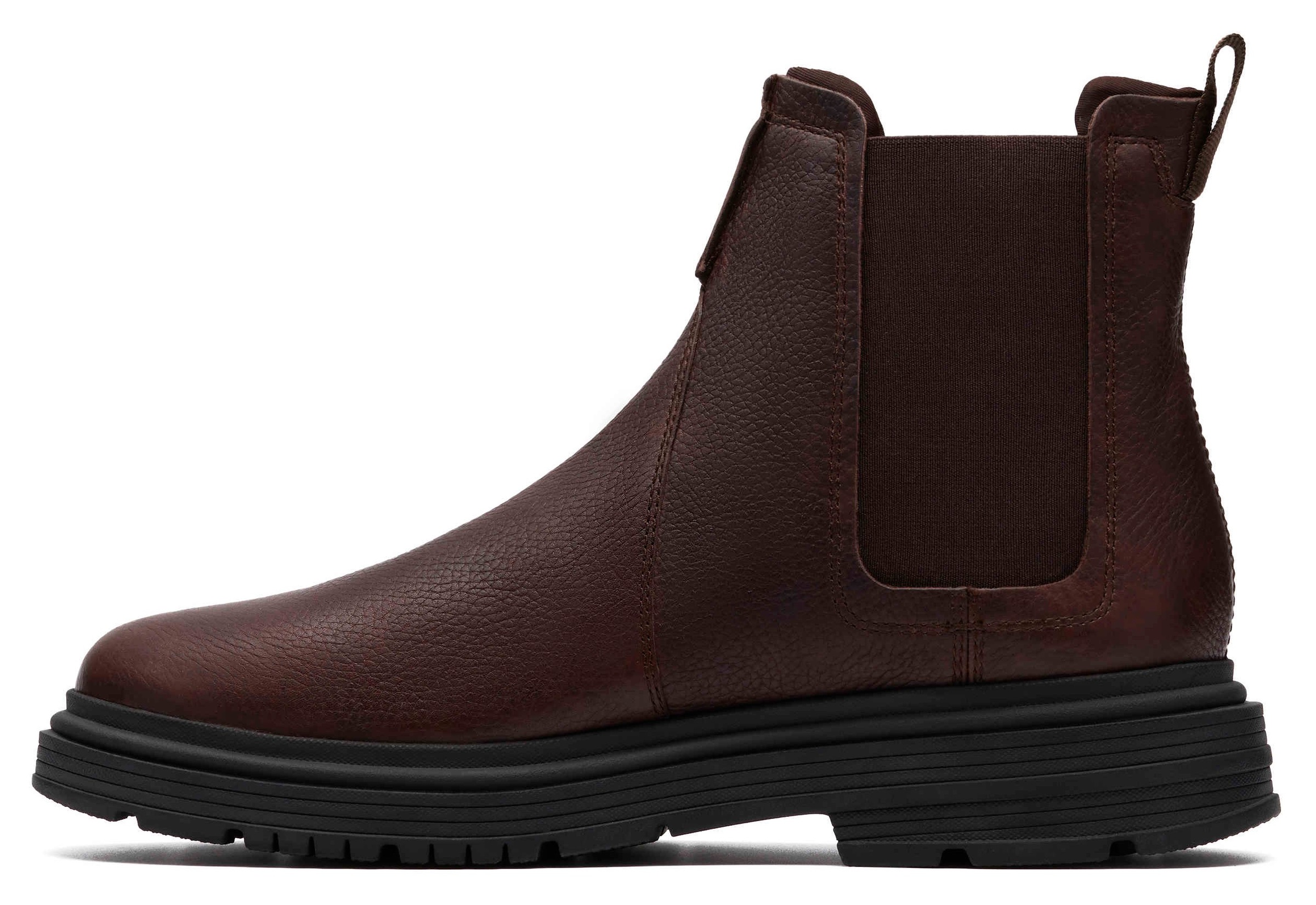 Clarks Chelseaboots »Badbury«, Boots, Winterboots mit modischem Blockabsatz
