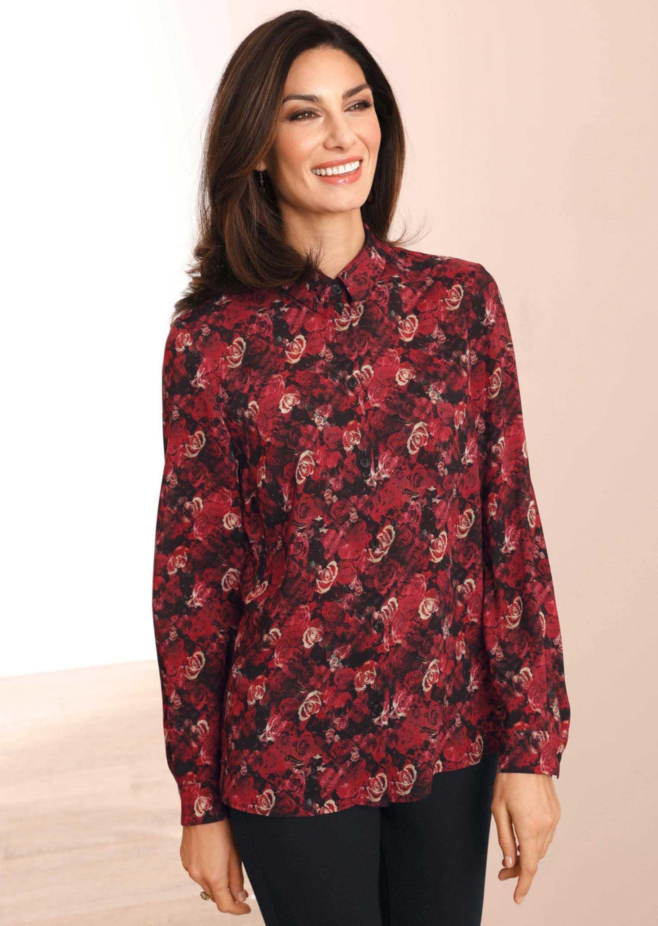 GOLDNER Druckbluse "Kurzgröße Elegante Bluse, trageangenehm" Ohne günstig online kaufen