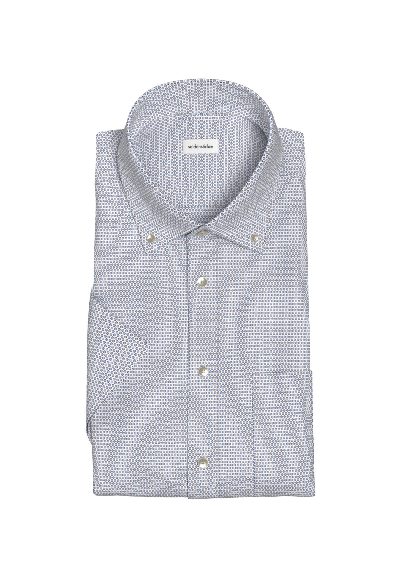 seidensticker Businesshemd »Regular«, Regular Kurzarm Button-Down-Kragen Druck