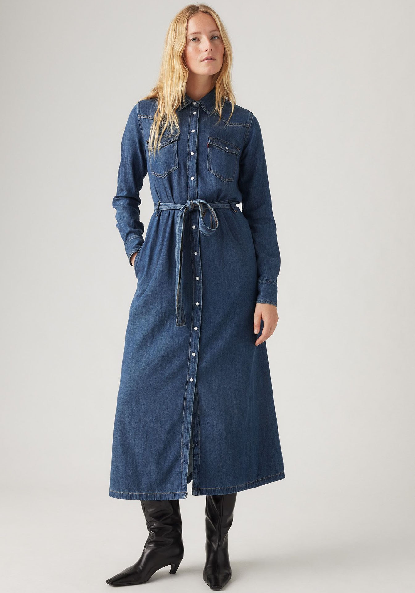 Levi's® Jeanskleid »QUINNEY DENIM DRESS«, mit Bindegürtel