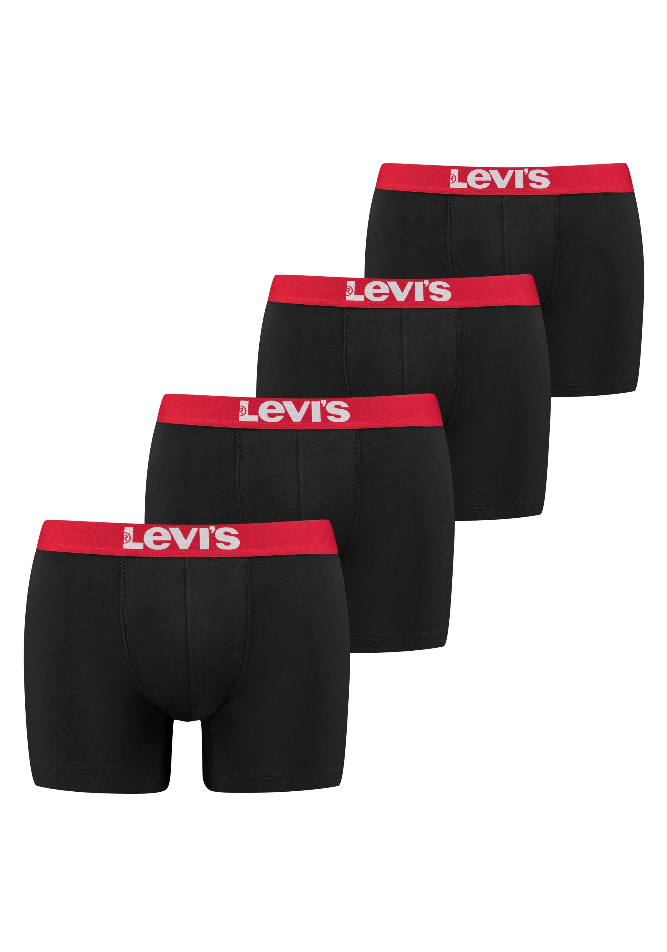 Levi's® Boxershorts, (Packung, 4 St.), LEVIS MEN SOLID BASIC BOXER BRIEF ORG CO 4P ECOM