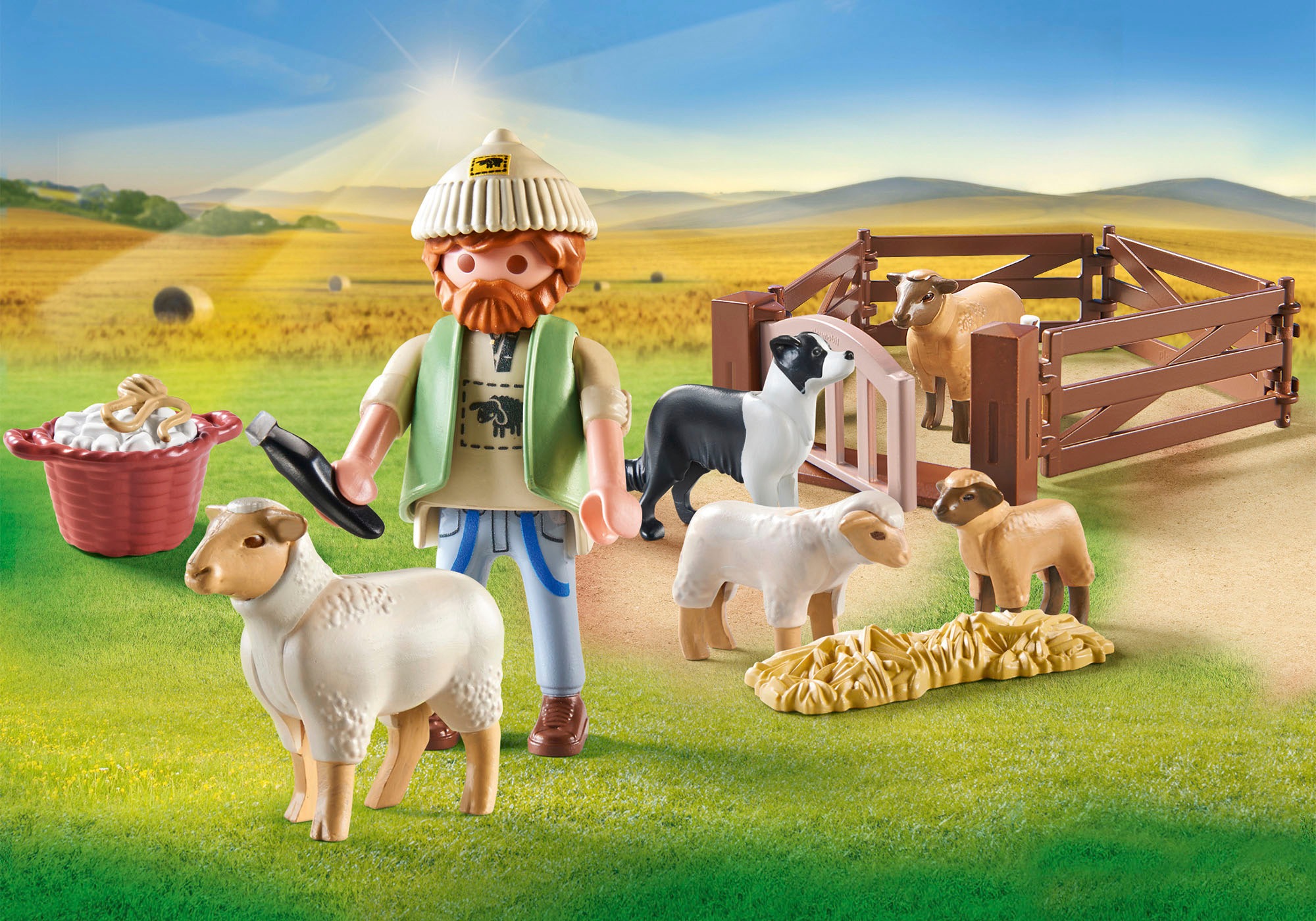 Playmobil® Konstruktions-Spielset »Junger Schäfer mit Schafen (71444), Country«, (69 St.), teilweise aus recyceltem Material; Made in Europe