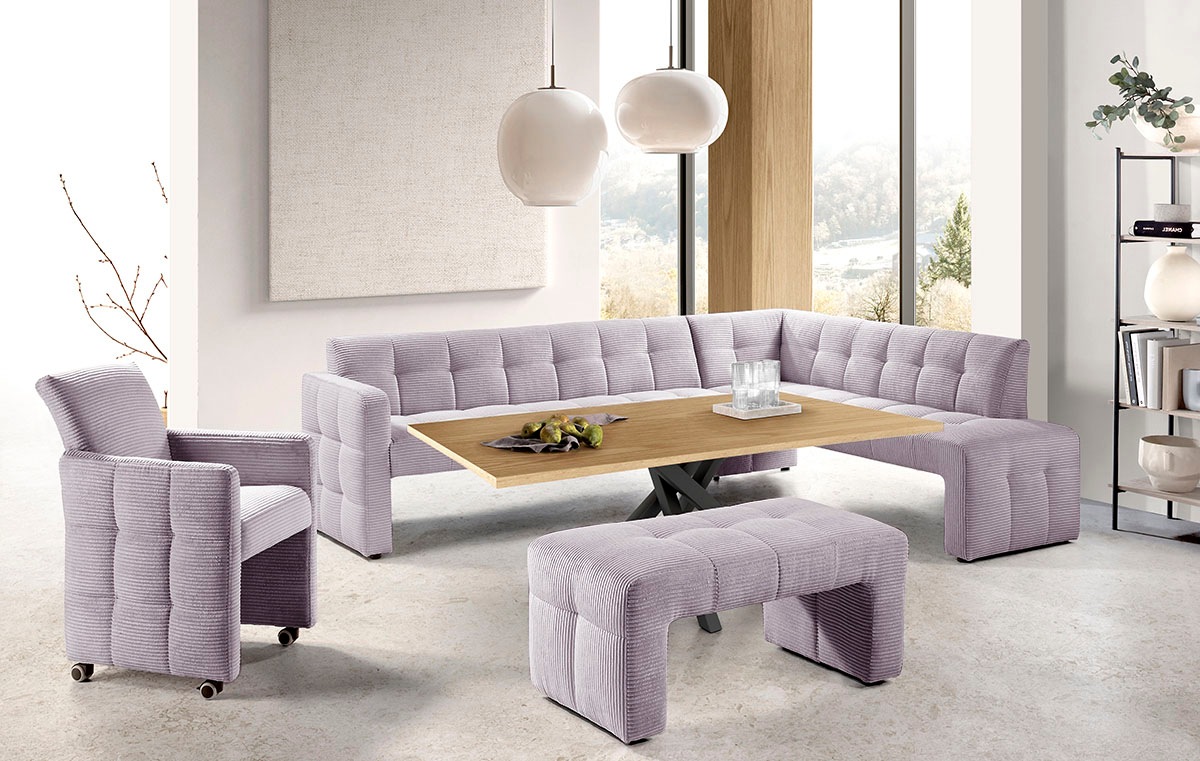 exxpo - sofa fashion Essbank »Barista, bequem und elegant, hohe Bodenfreiheit«, Eckbank Barista bequem und elegant, hochwertige Detailverarbeitung