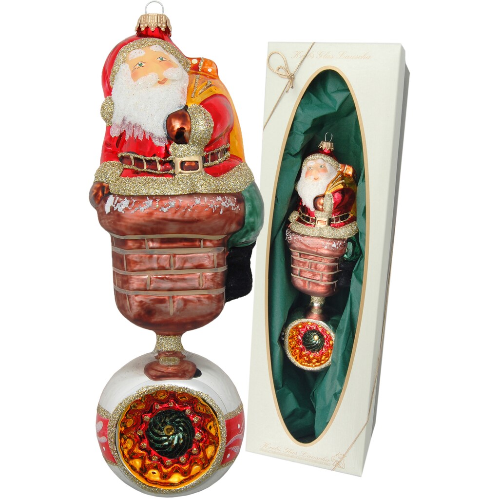 Krebs Glas Lauscha Christbaumschmuck »KGL03323, Weihnachtsdeko rot, Christbaumschmuck«, (1 tlg.)