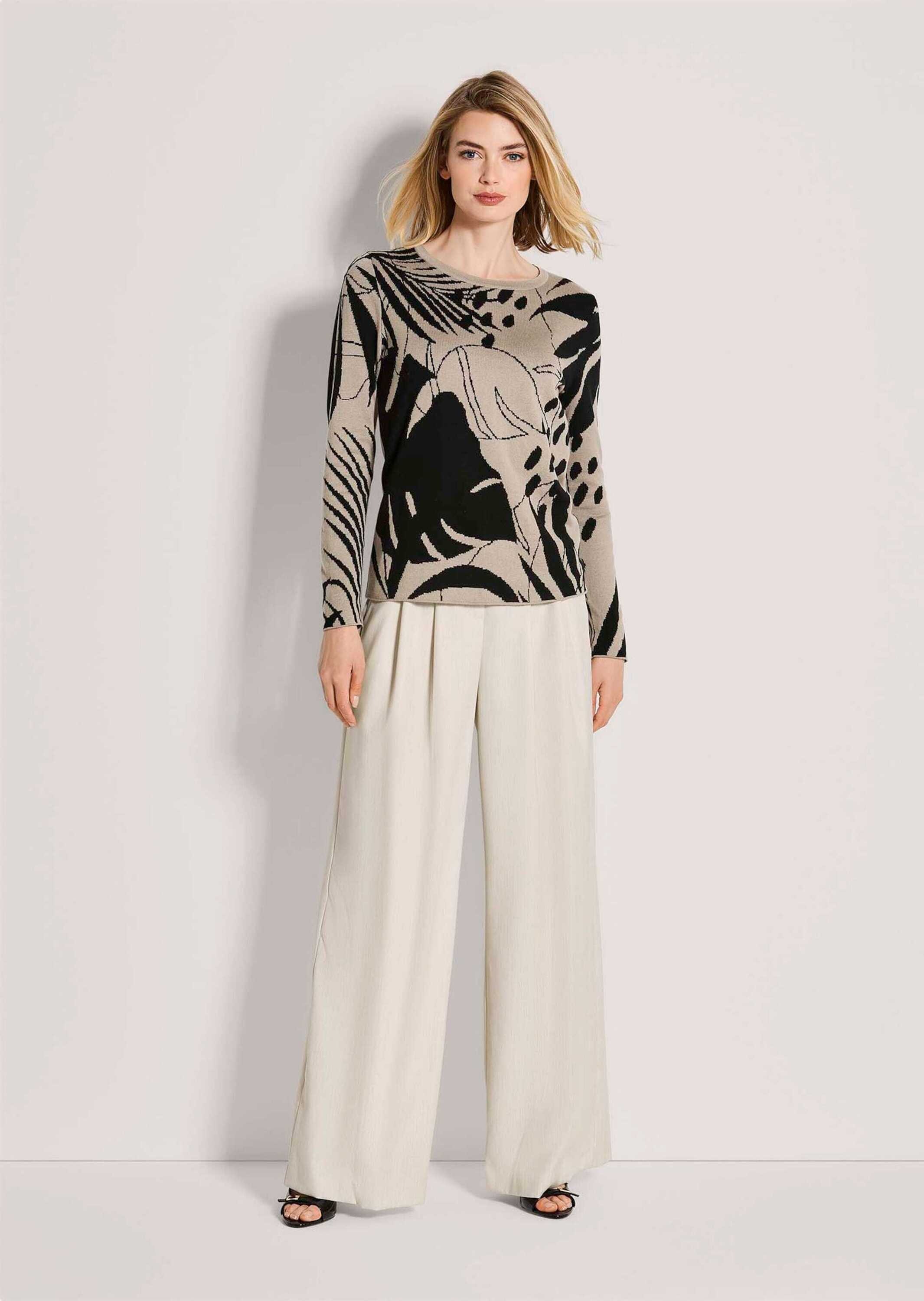 MADELEINE Longpullover "Jacquardpullover Baumwollpullover mit floralem Must günstig online kaufen