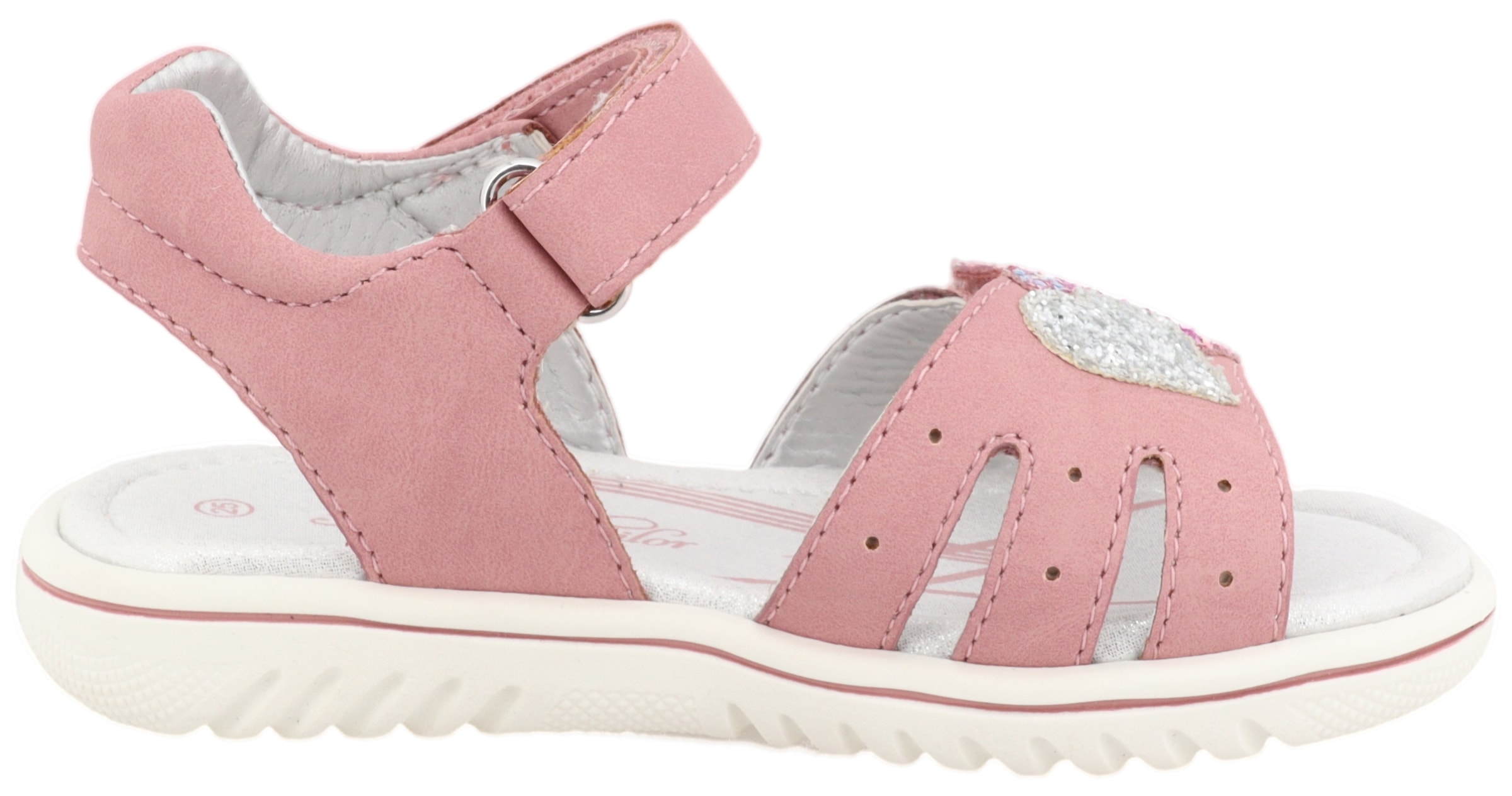 TOM TAILOR Sandale, Festtagsschuh, Klettschuh, Sommerschuh mit Glitzer-Herzen